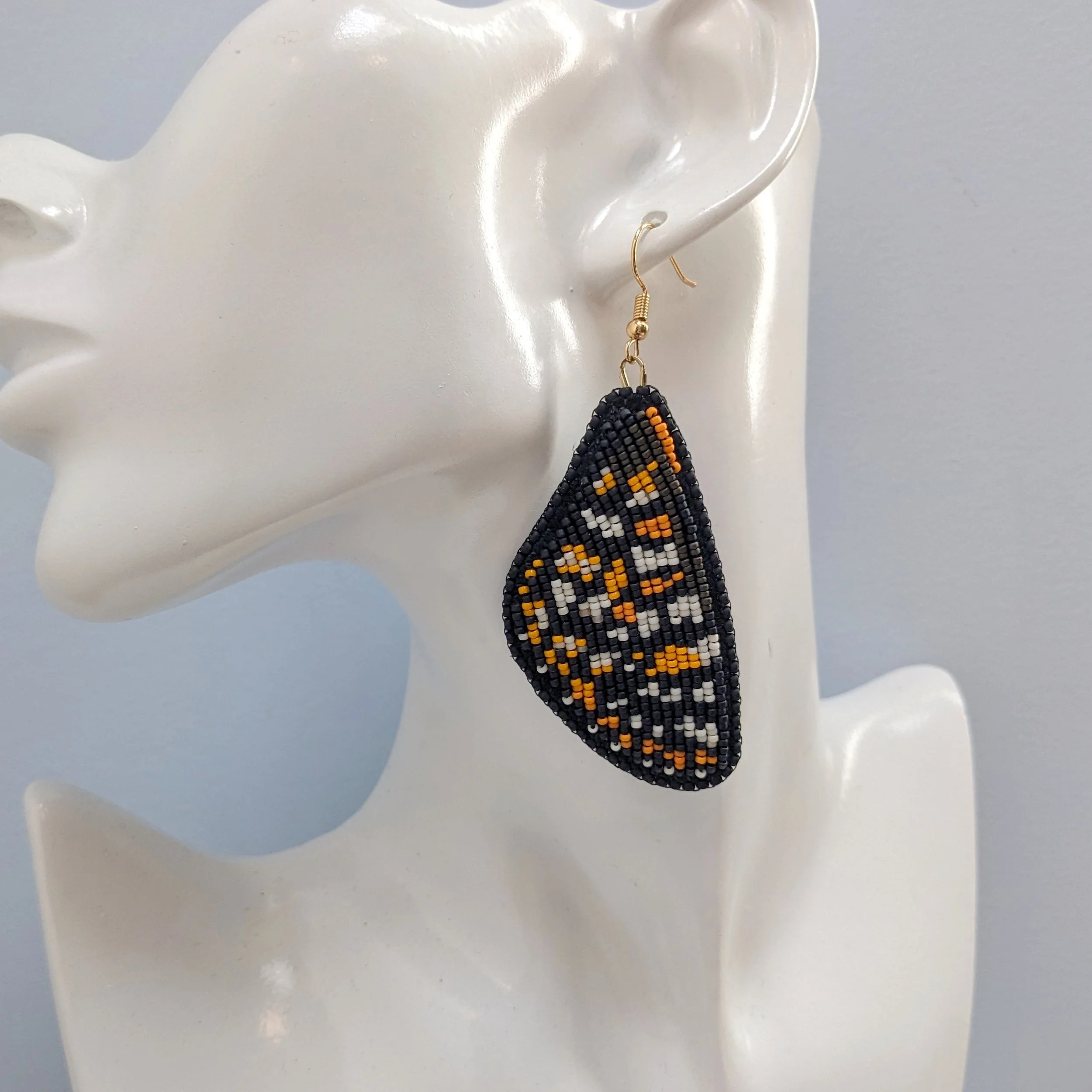 Anicia Checkerspot butterfly wing earrings