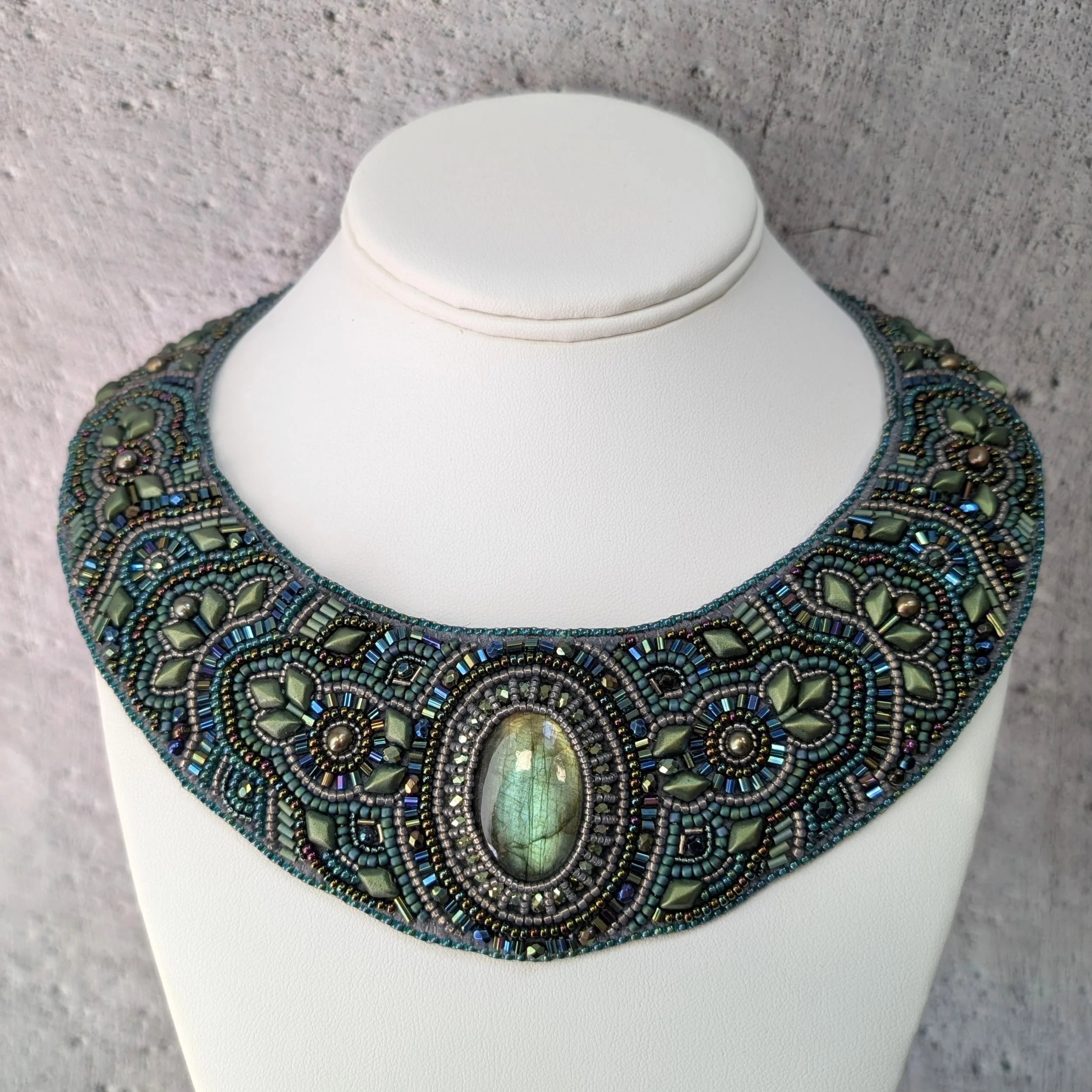 "Abundance" beaded collar necklace