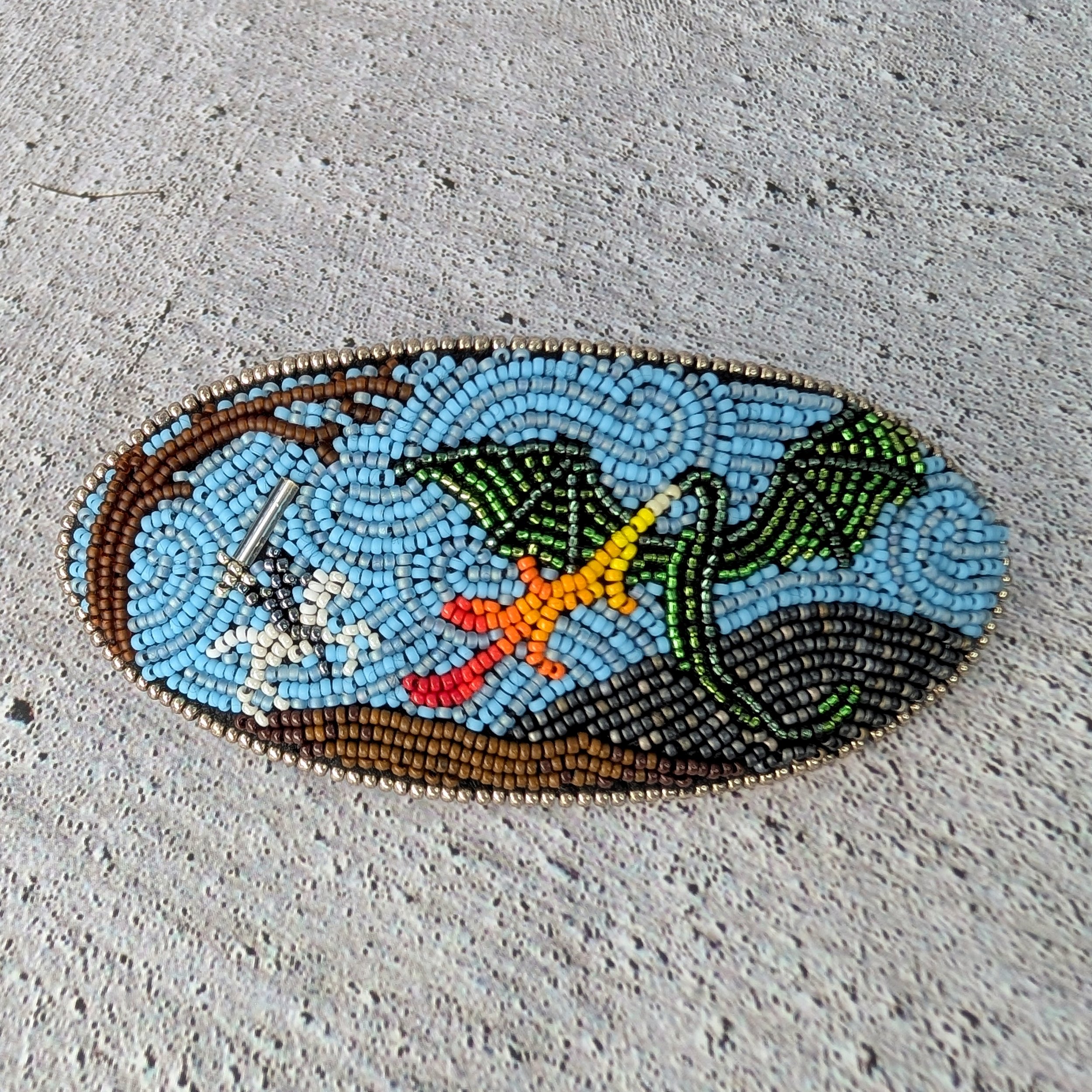 "The Dragon and the Knight" hair clip