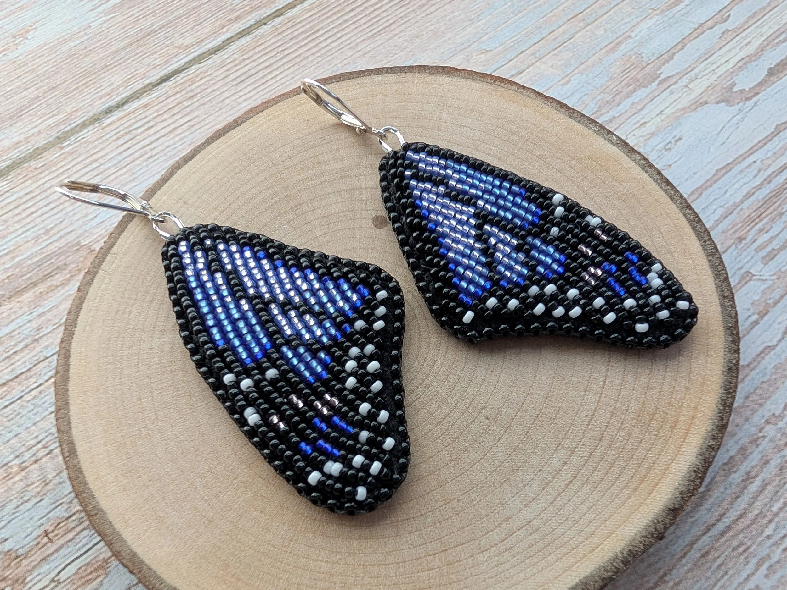 Purple monarch butterfly earrings