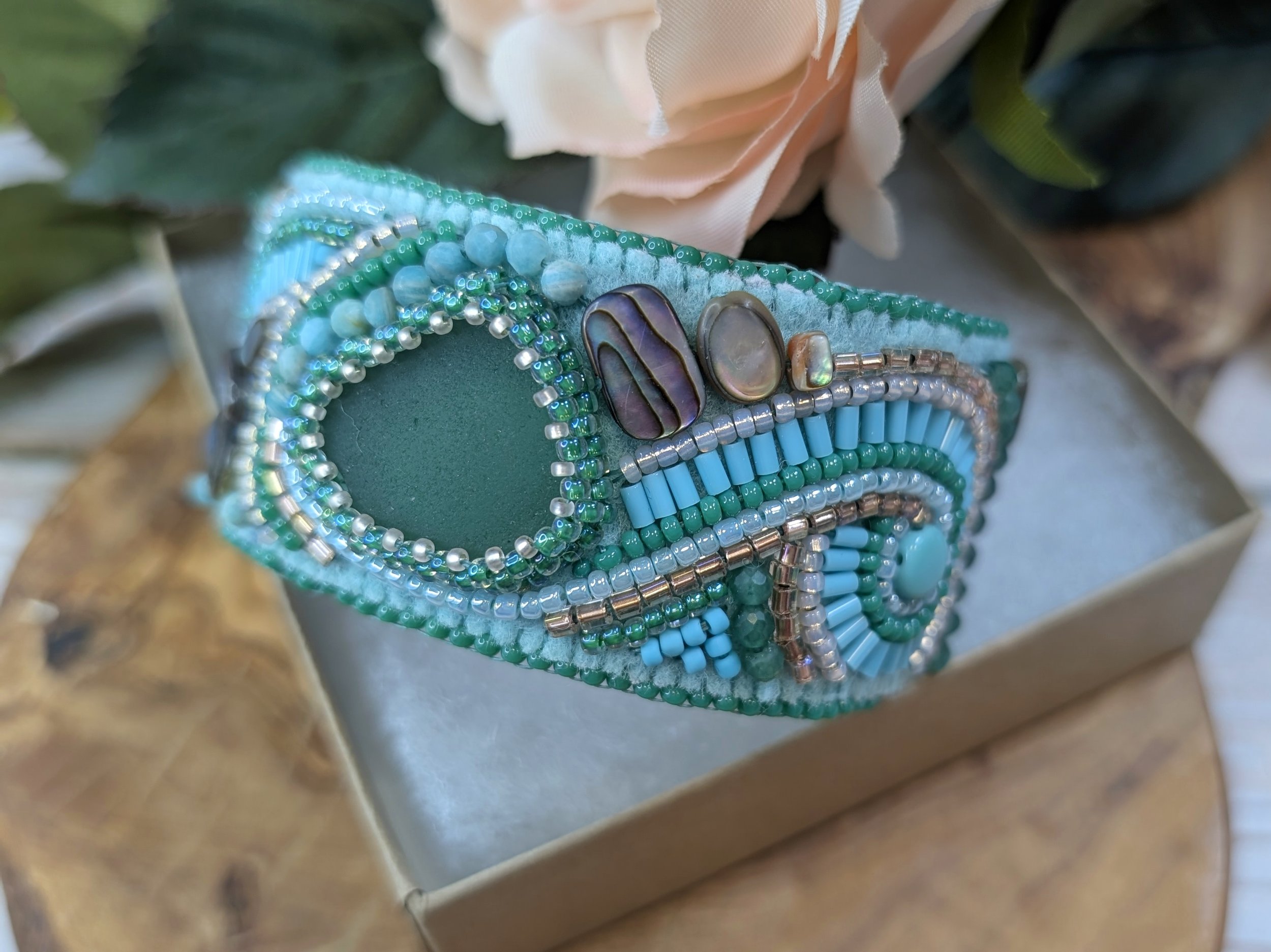 "Sea Glass II: Solace" cuff bracelet