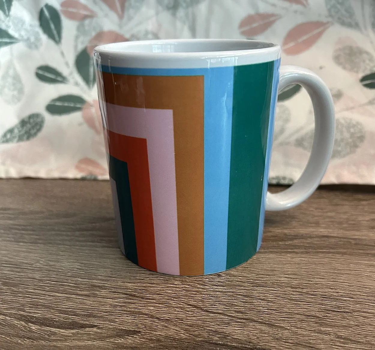 Squares Squared Geometric Retro Multi-coloured Pattern Coffee Mug.