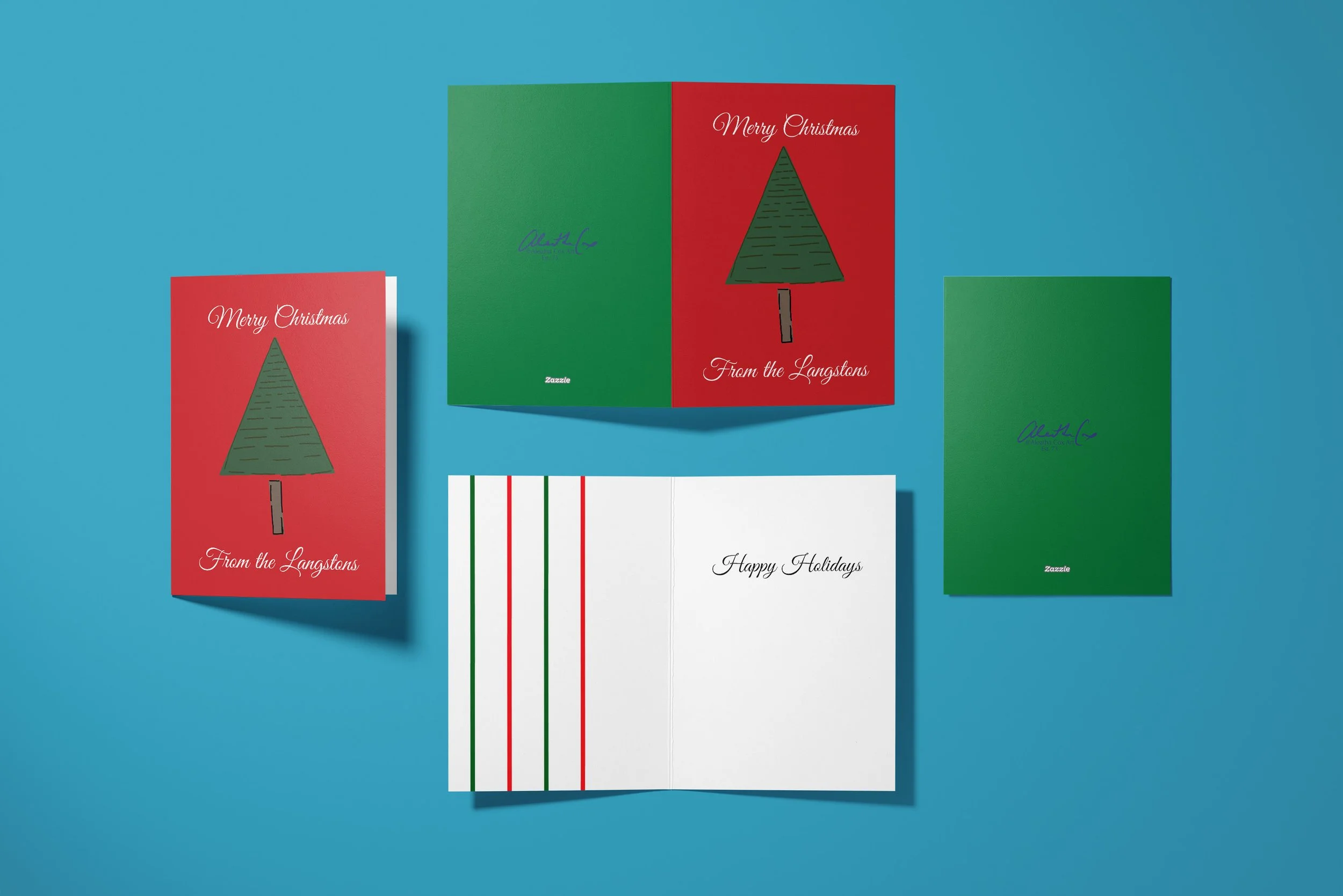 Fun Cartoon-like Christmas Tree Design Card.jpg