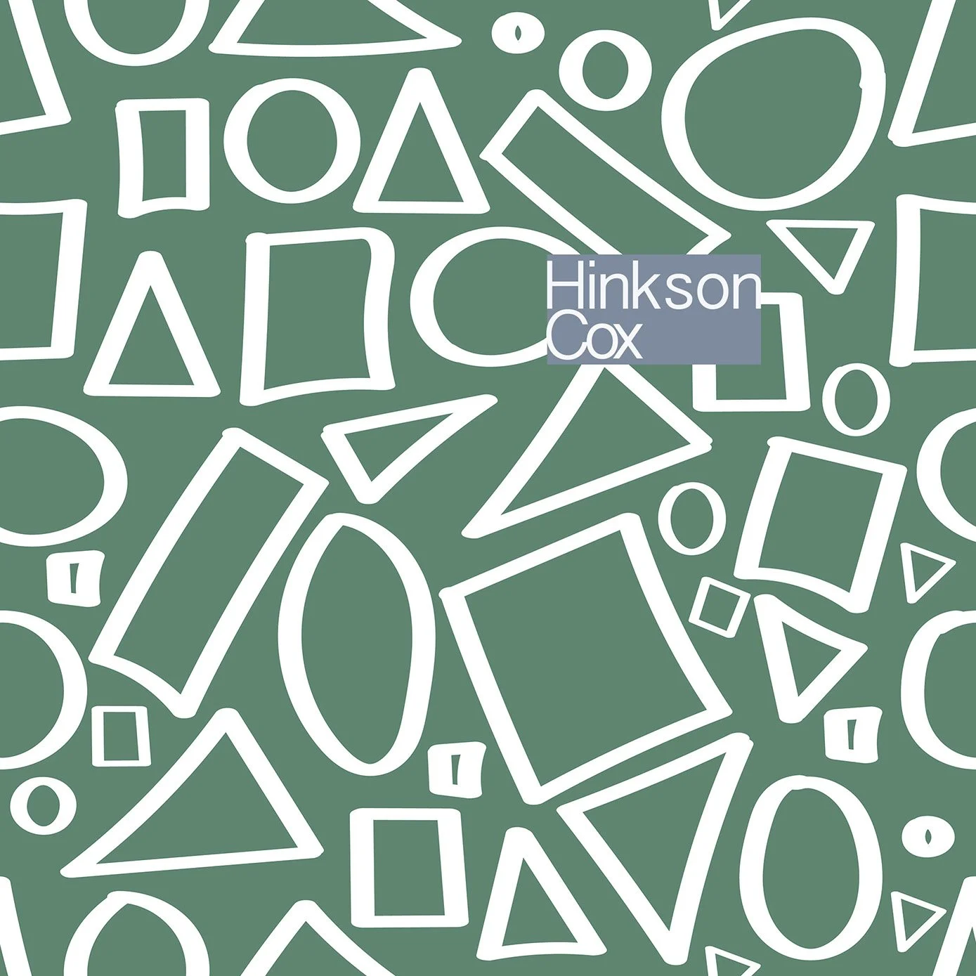 Idris-Green Geometric pattern with various shapes in white lines.