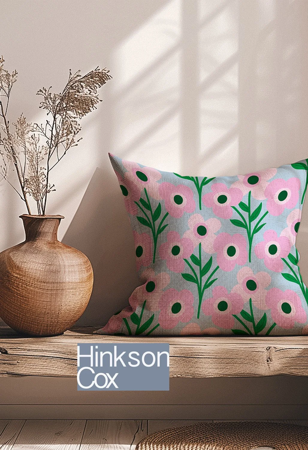 Farmhouse Pillow-Pink Abstract floral modern pattern PIN.jpg