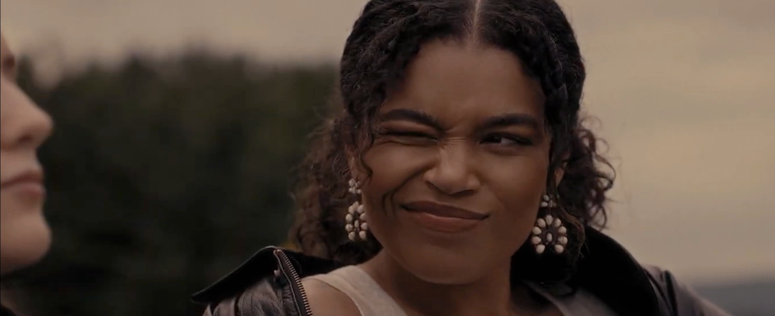Savannah Bangoura in a film still outdoors.