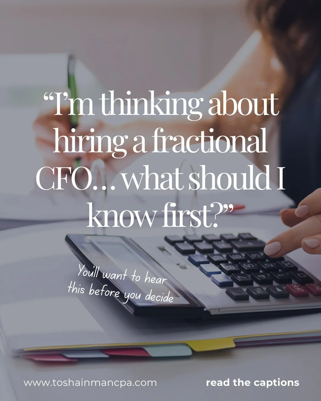 It&rsquo;s a big step for any business! A fractional CFO can bring strategy, financial insight, and guidance beyond the day-to-day numbers. But is it the right move for you right now?

Here are a few things to consider:

Do you need help with long-te