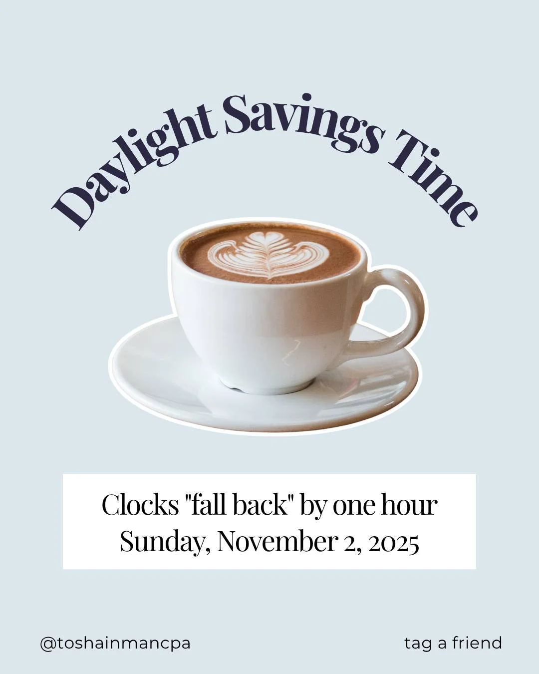 Don&rsquo;t forget to set your clocks back an hour and enjoy that extra hour of sleep!

Share this post or tag a friend.

#DayLightSavingsTime #FallBackTime #bookkeeping #accounting #bookkeeper #smallbusiness #entrepreneur #OklahomaBookkeeper #Oklaho