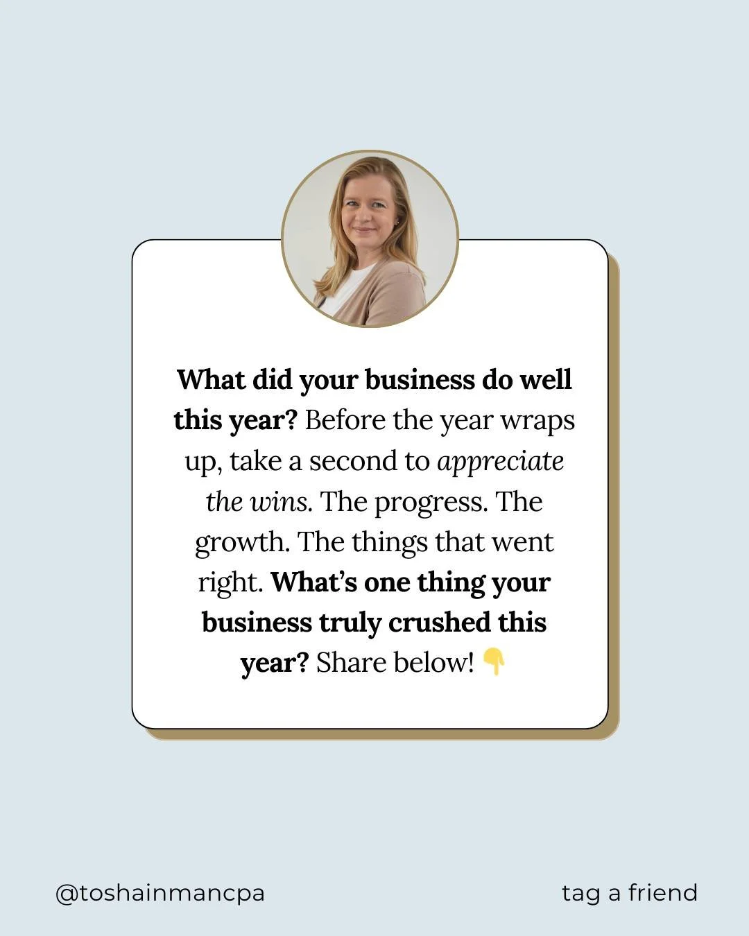 Big or small, a win is a win.

Share yours below!

#BusinessGrowth #CelebrateWins
#bookkeeping #accounting #bookkeeper #smallbusiness #entrepreneur #OklahomaBookkeeper #OklahomaBookkeeping #OklahomaAccountant #OklahomaAccounting #ToshaInmanCPA