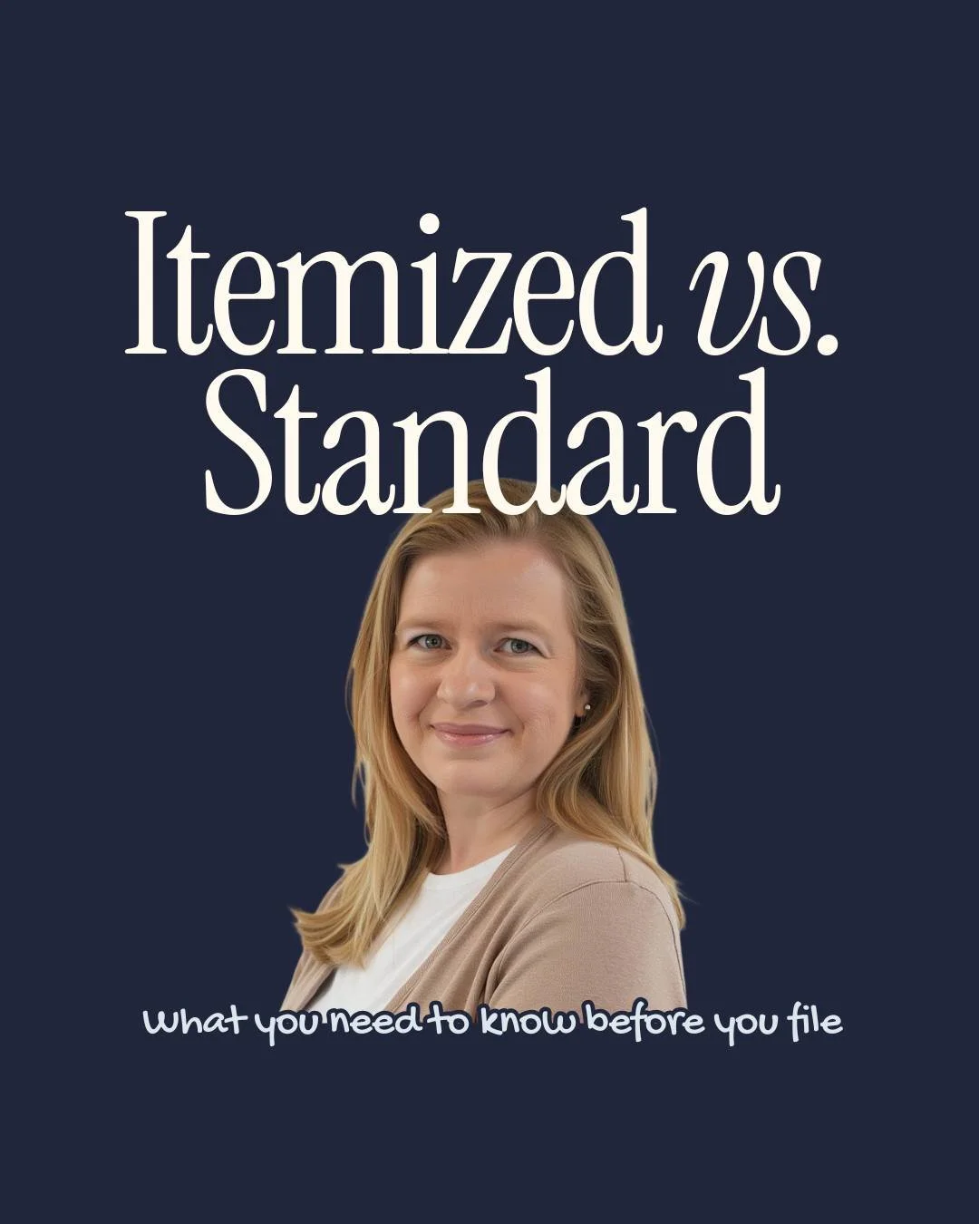 My clients are always asking me whether they should itemize or just take the standard deduction...

My answer every time? It all depends on your tax situation!

Most taxpayers take the standard deduction. But, if you have HIGHER itemized deductions t