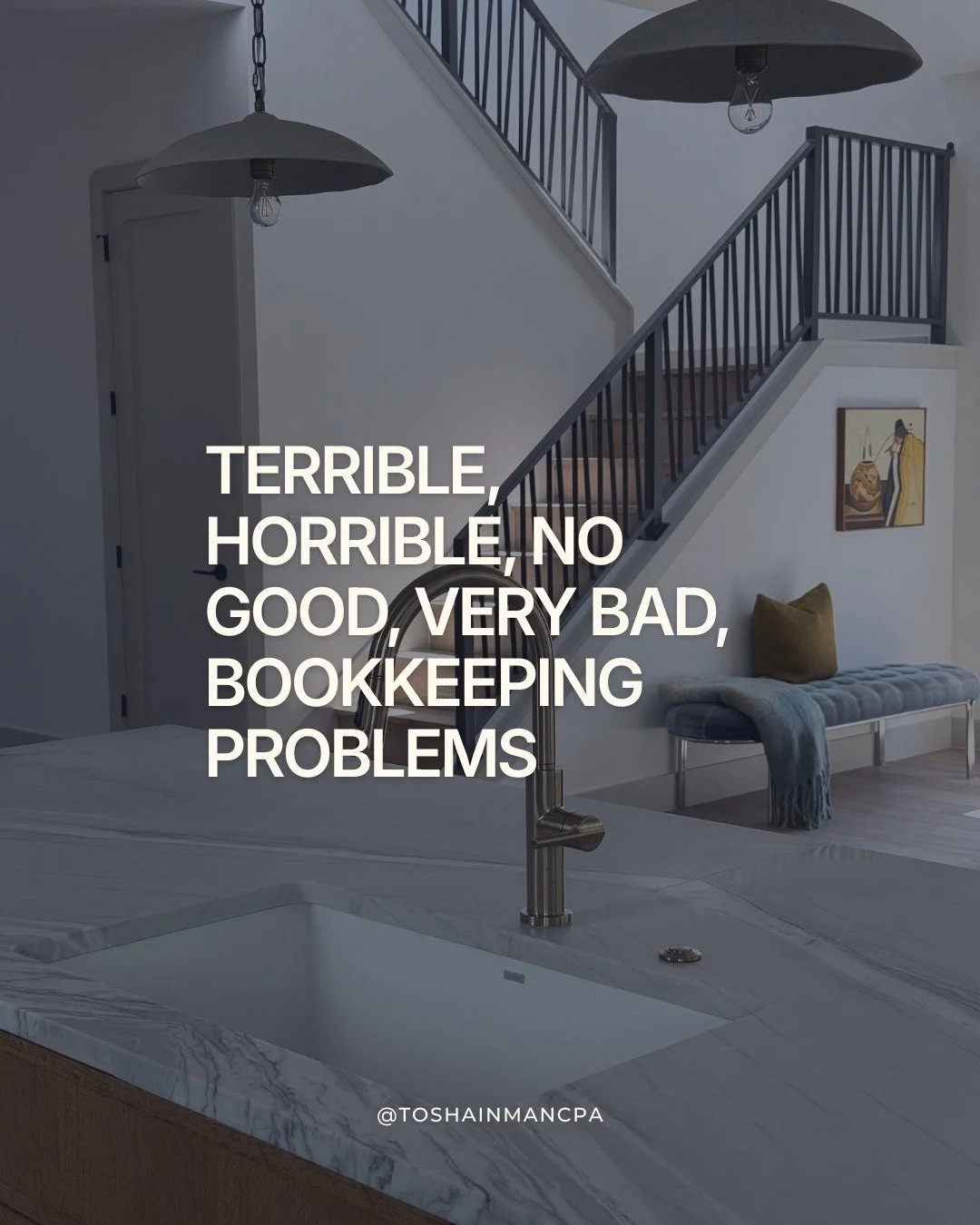 STOP SCROLLING and check your bookkeeping for these problems right now &darr;

1️⃣ Forgetting to record your payment/merchant fees. 

2️⃣ Recording sales tax as income.

3️⃣ Booking your whole loan payment to interest expense (instead of splitting ou