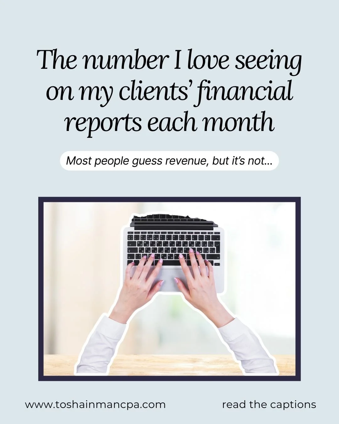 It&rsquo;s not revenue...

It&rsquo;s profit.

Profit shows that the business is actually working, not just busy. 

It means... 

- Expenses are under control
- Pricing is supporting the business
- There&rsquo;s room to pay yourself and plan ahead

S