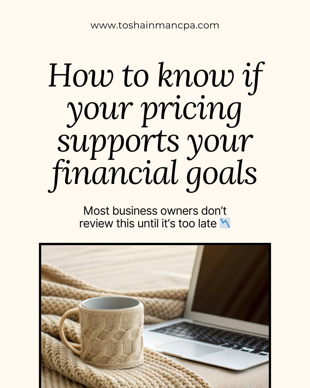 Your pricing should cover expenses, support owner pay, and leave room for profit. 

If you&rsquo;re busy but still feeling financially stretched, your pricing may not be aligned with your goals.

A few things to check:

- Are your monthly expenses fu