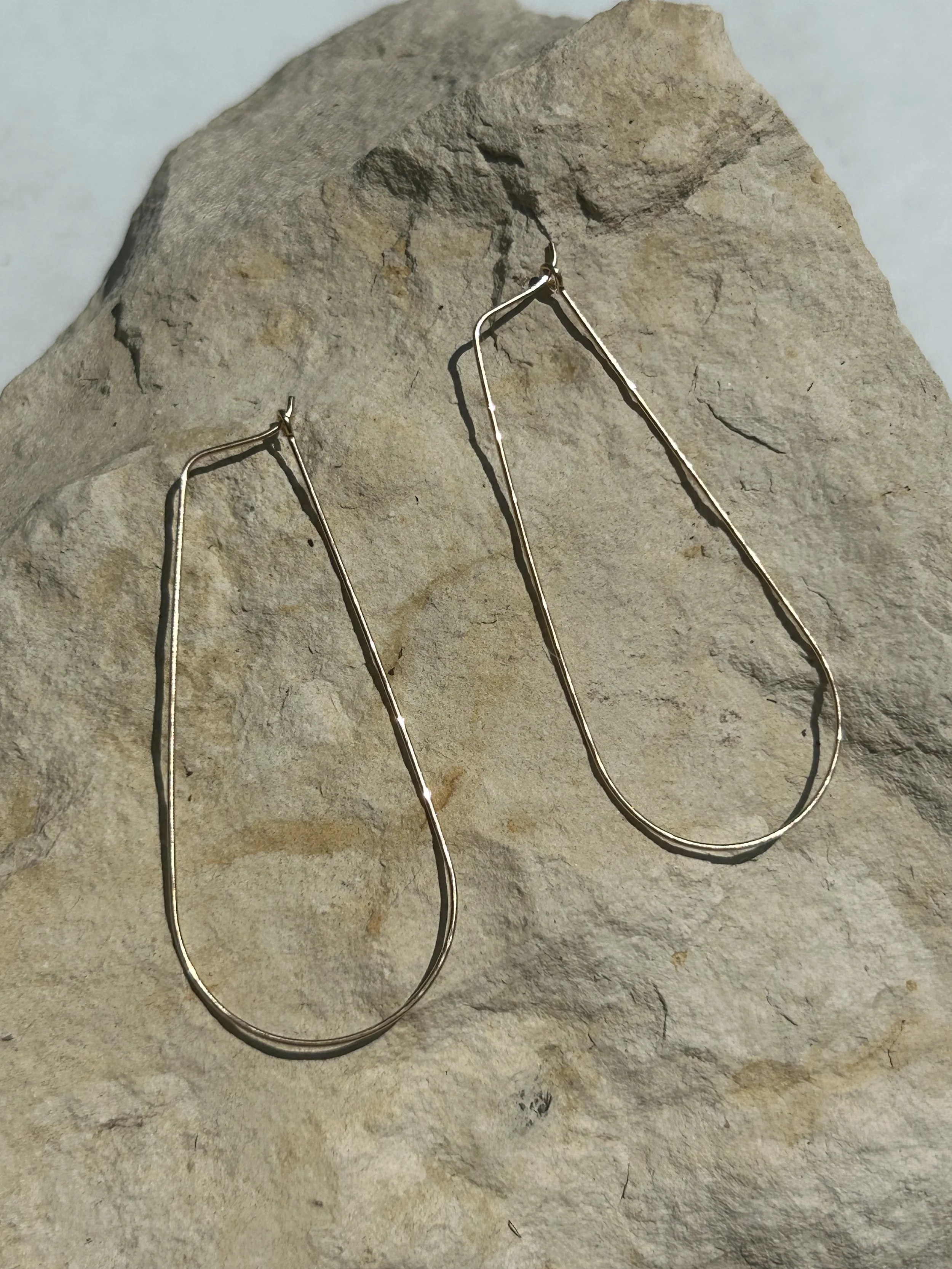 Elongated Oval Hoop Earrings