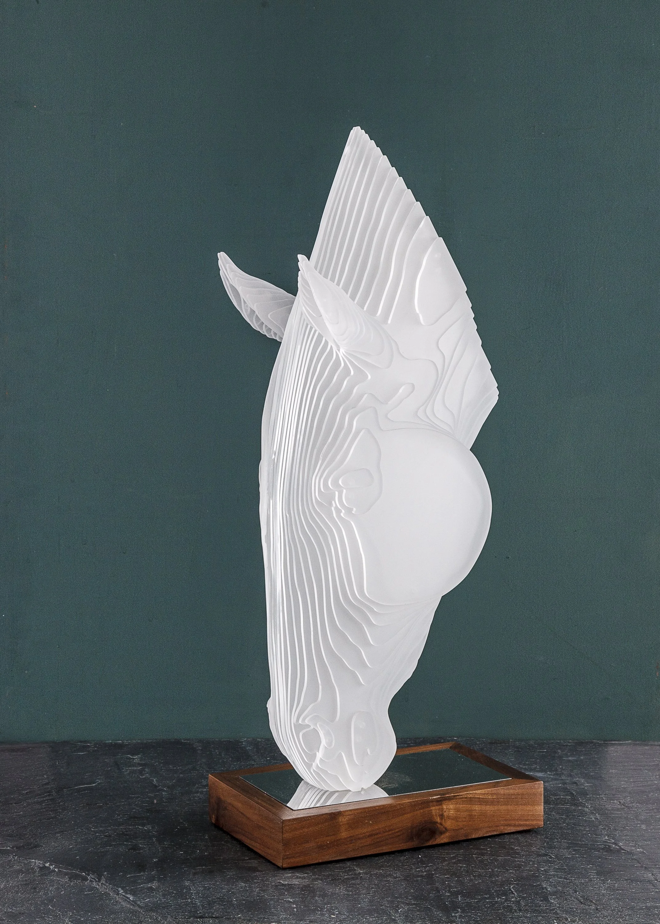 Caballo Bebedor III. 40cm x 10cm x 15cm. Acrylic on polished steel on American Walnut. Edition of 12. £1,550. Photo Deborah Husk 3.jpg