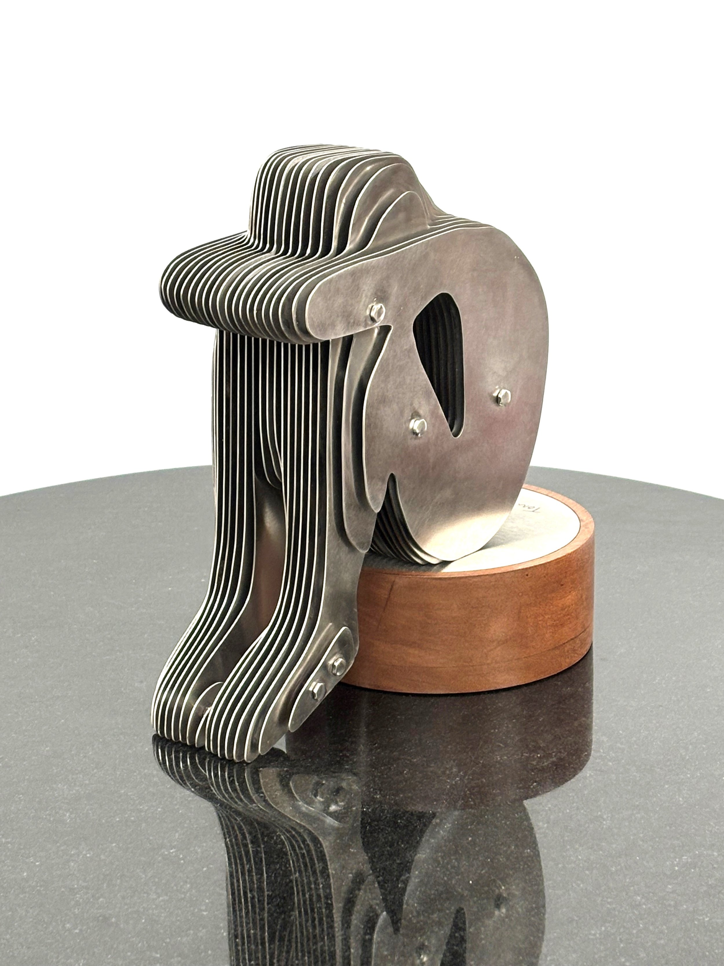 'Contemplation VI' 23cm high x 14cm x approx. 20cm. Stainless steel and sapele. £1,250. 2.jpg