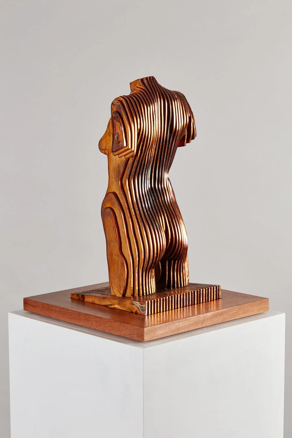 'FEMALE TORSO II' 2016 Corten steel; copper plate; Sapele base 35cm x 16cm x 16cm. edition of 8 - £2200 Photo Josh Murfitt 3.jpg
