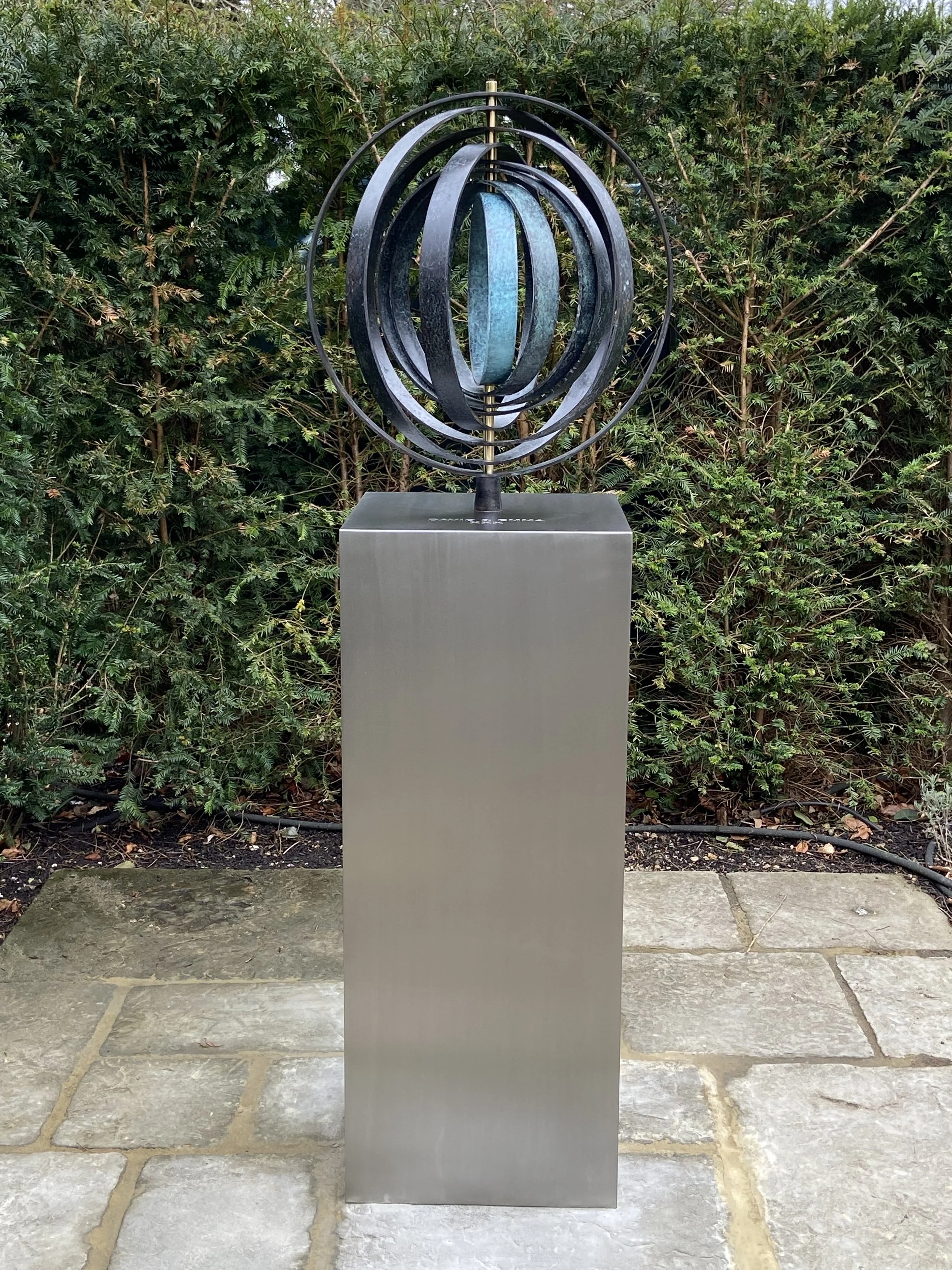 'Octave Circle III' 152cm x 52cm x 52cm. Phosphorous bronze on stainless steel Edition of 8. £13,500. Photo The Artist 2.JPG