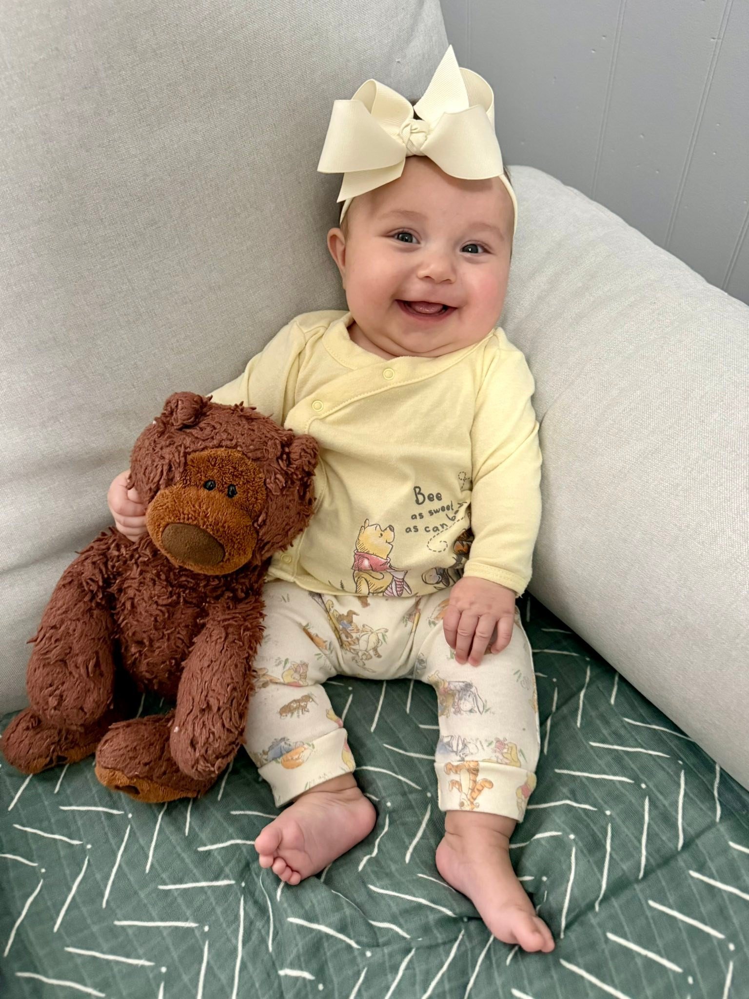 We just really love Pooh in our home 💗✨ 

Happy three months of this smiley baby girl! Rory Kate you just bring so much joy, and I hope you never grow up🥹