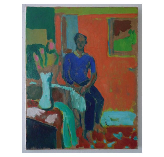 Figure in a Blue Shirt
oil on canvas, 20 x 16 inches, 2024