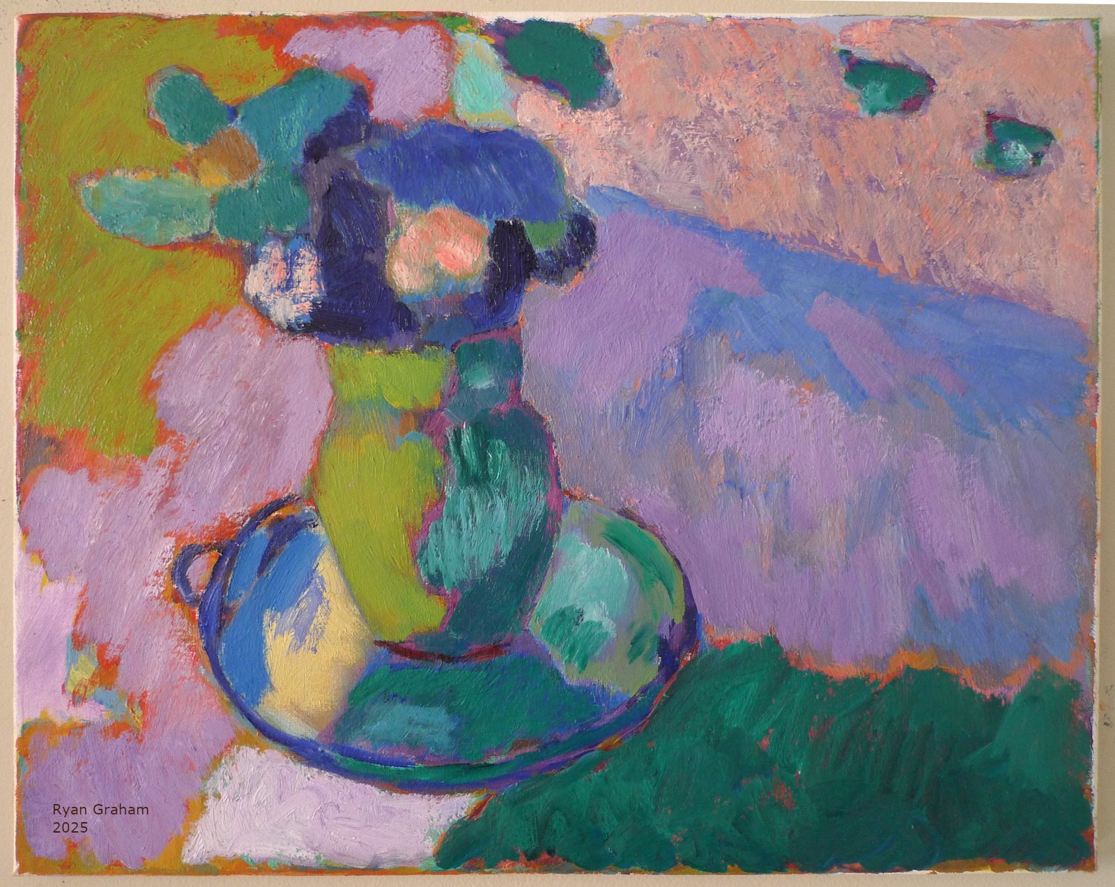 Harmony in Green and Purple
 
oil on canvas, 16 x 20 inches, 2025
