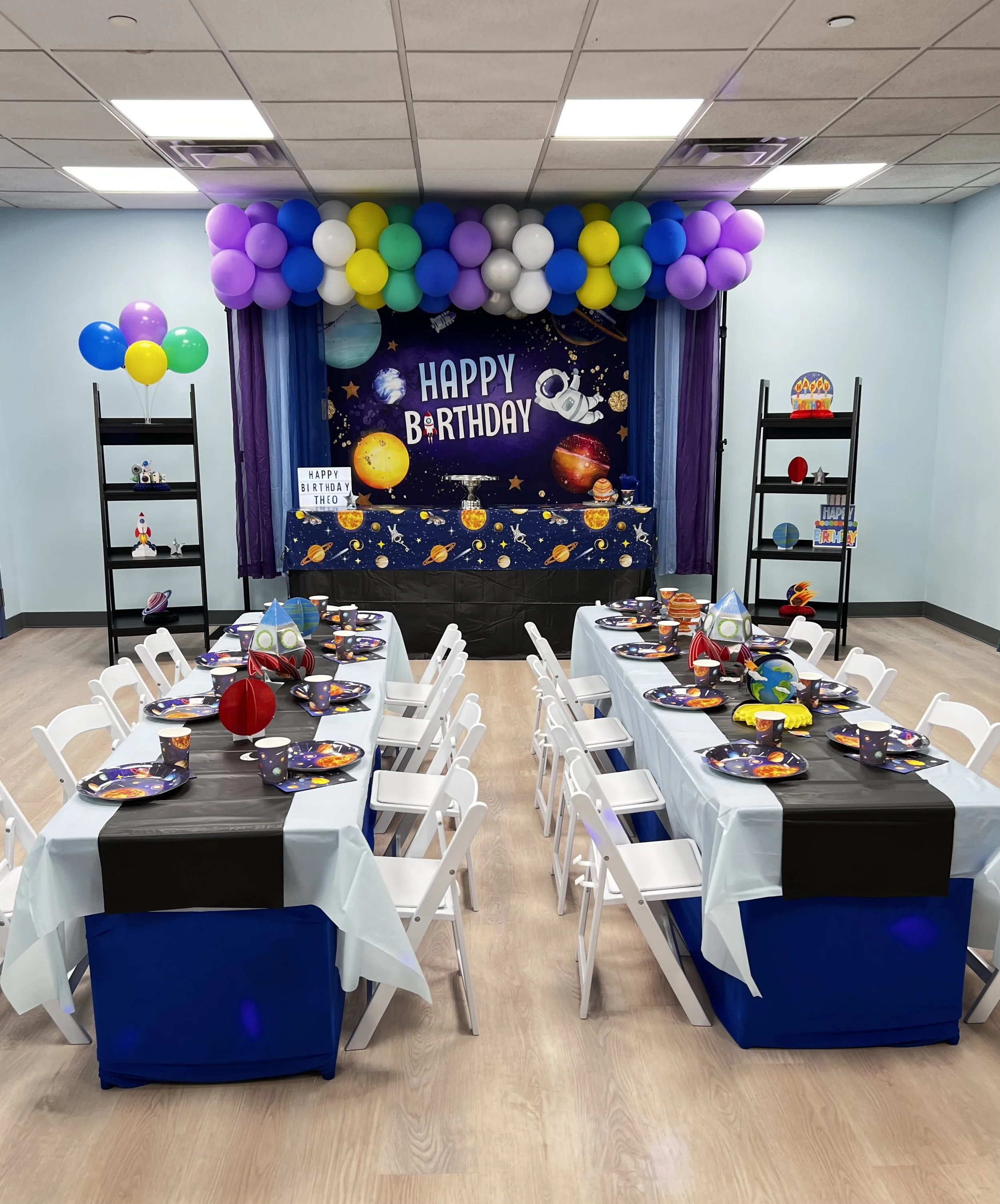 out of space, themed birthday party