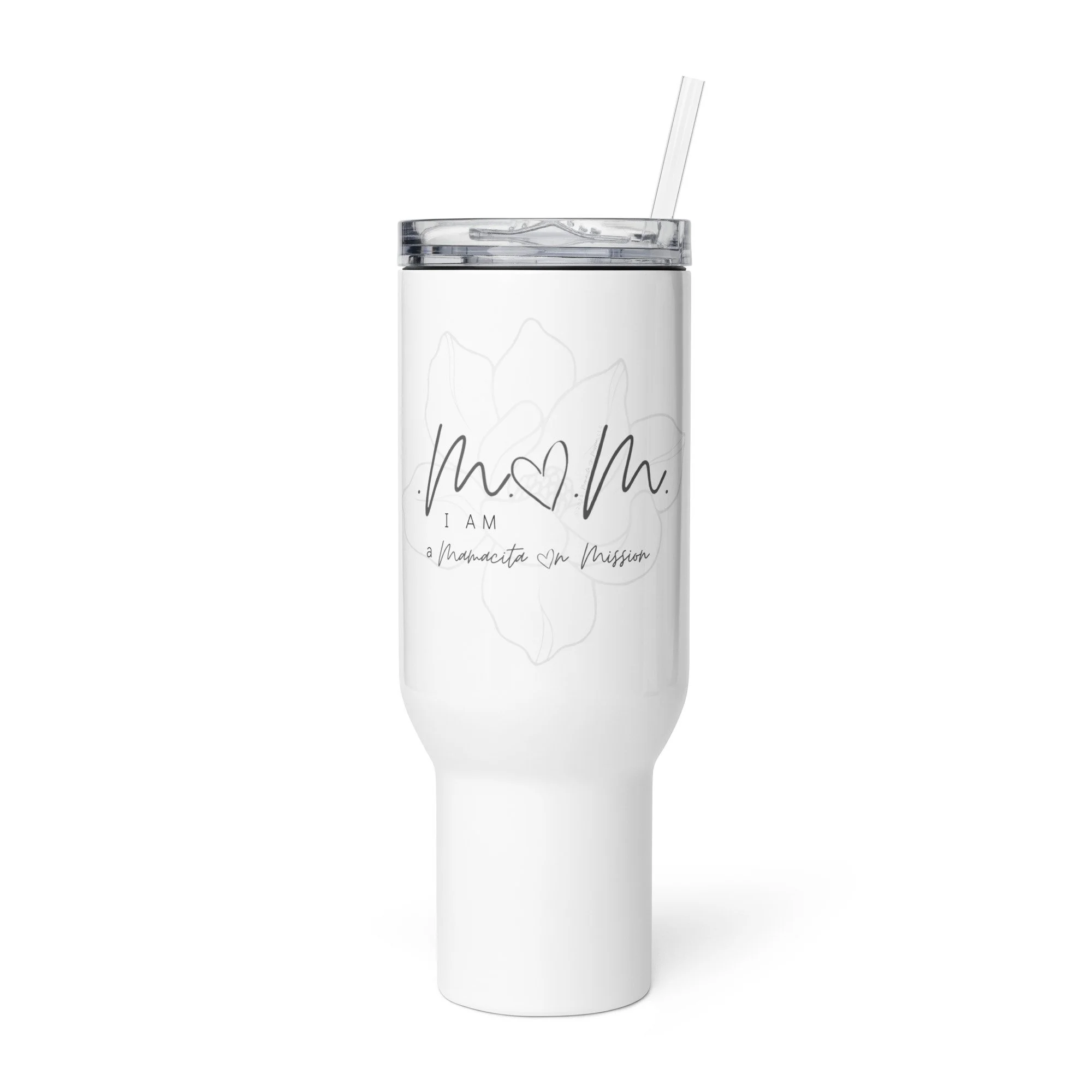 Large .M.O.M. Travel Tumbler with Handle