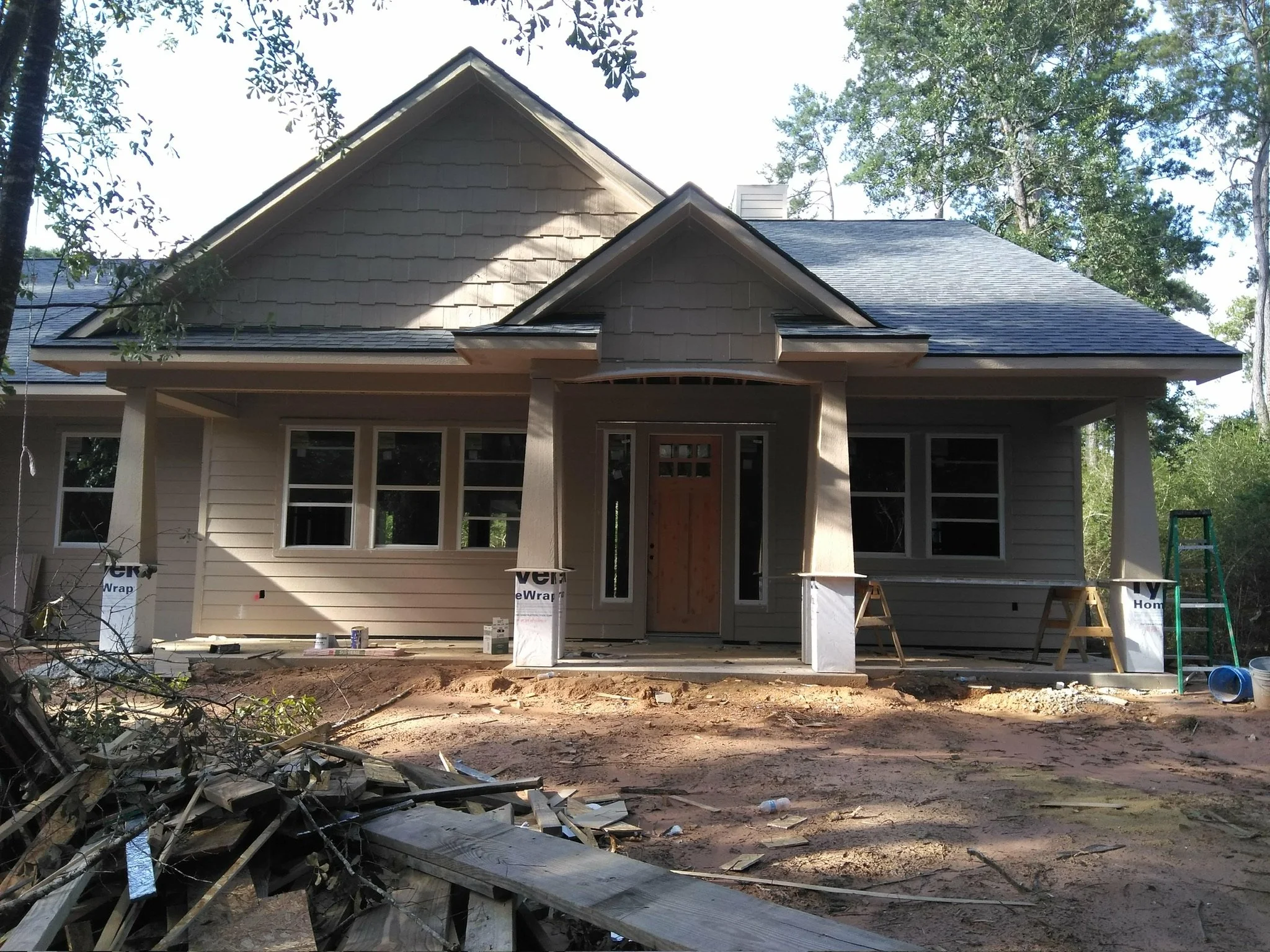 Exterior of new home build in progress.
