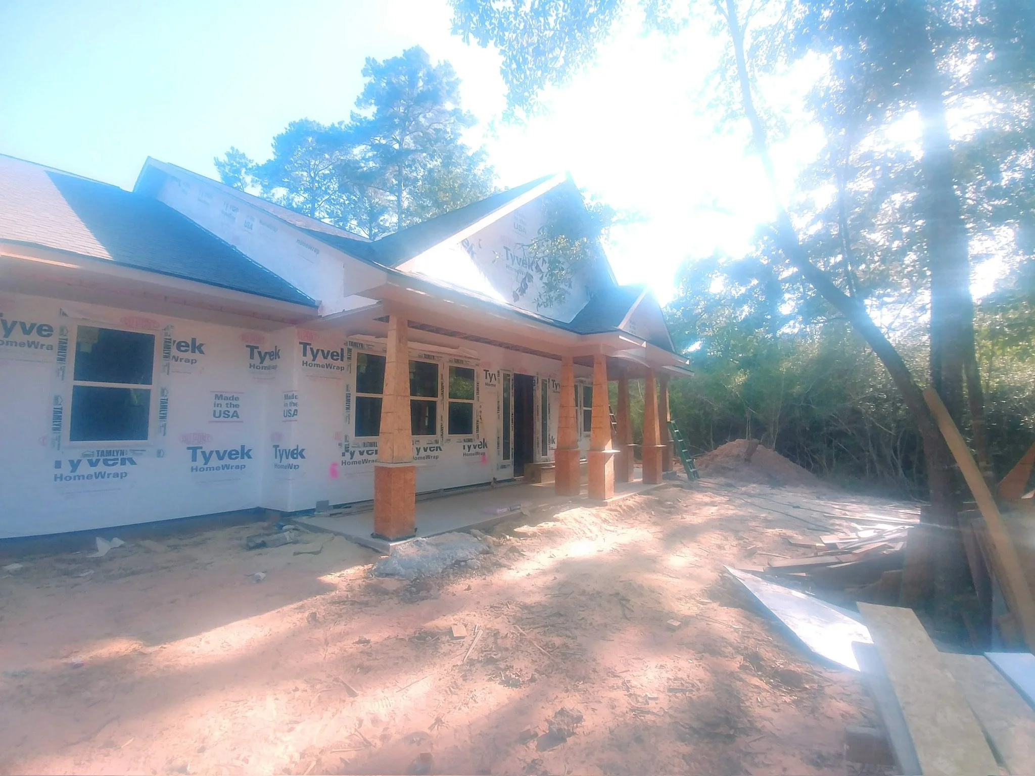 Framing & home wrap of a new build.