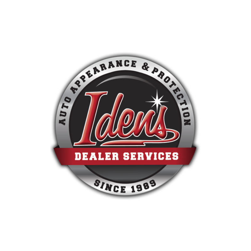 Badge with the text 'Idens Dealer Services', 'Auto Appearance & Protection,' and 'Since 1989'.