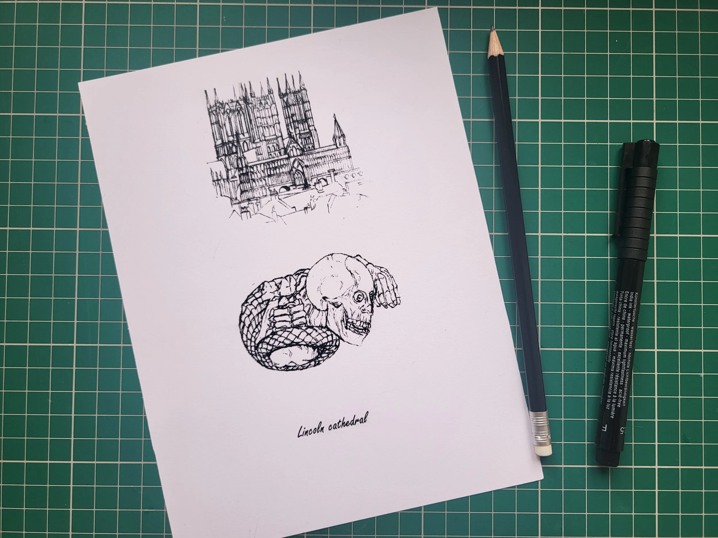 Lincoln Cathedral and gargoyle