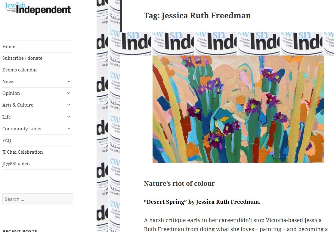 Interview with the Jewish Independent. 2021