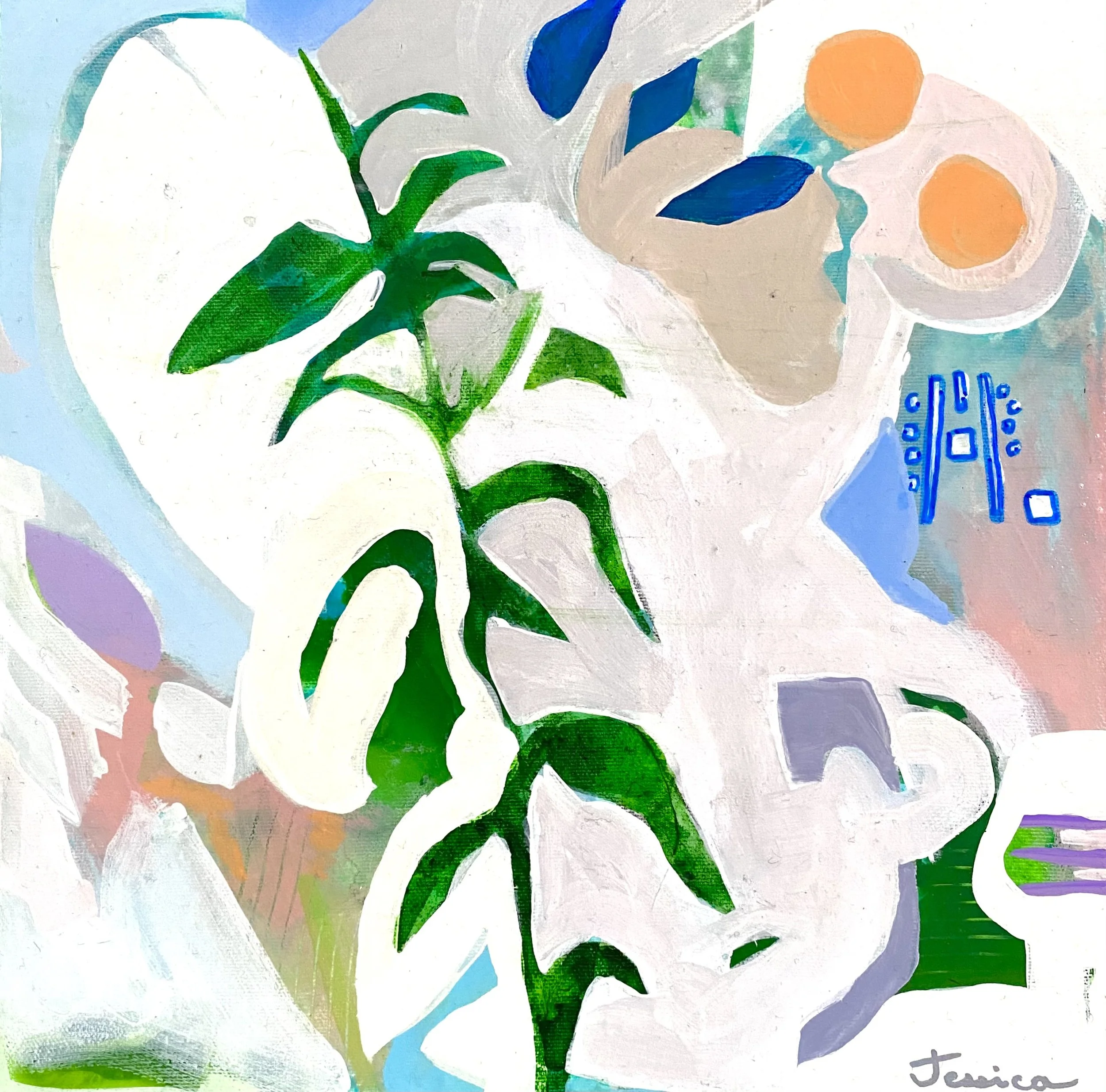 Jessica Ruth Freedman - Water Babies - 12x12x1.5 inches - Acrylic and mixed media on canvas - $180 USD.jpg