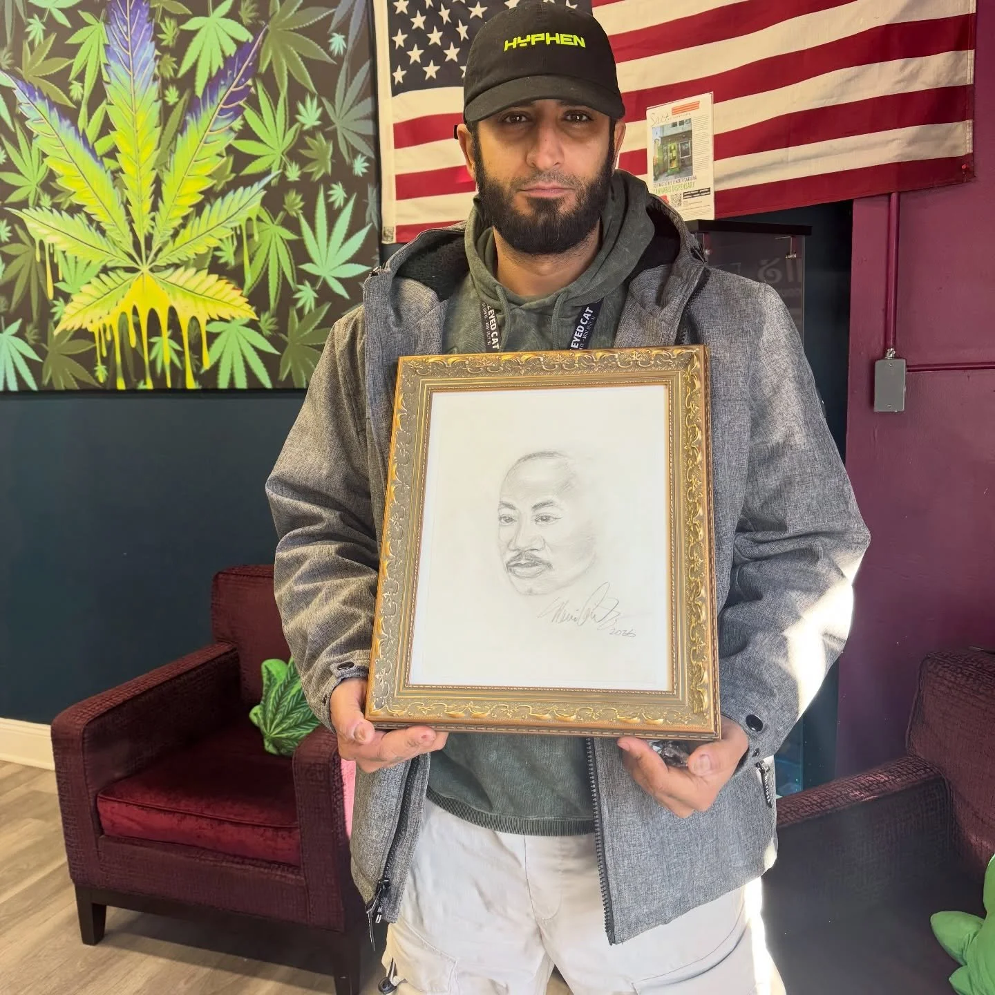 One of our best customers drew this for us MLK jr by MC the Hardrock Artist
