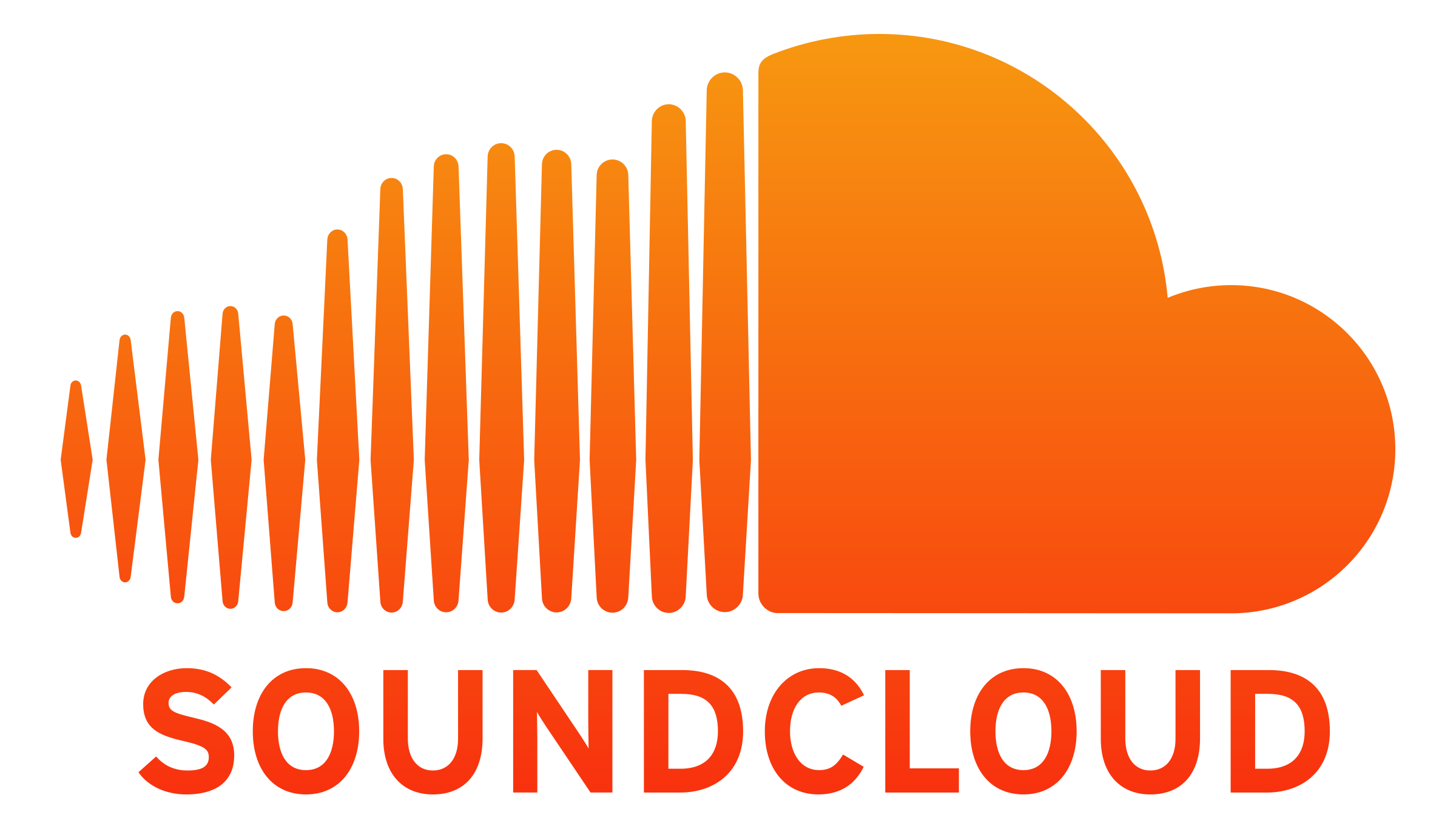Logo de SoundCloud avec une icône orange de nuage stylisé et le texte « SOUND CLOUD » en dessous.