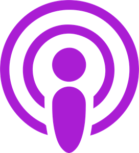 Logo de l'application Podcasts avec une icône de microphone violet et des cercles concentriques