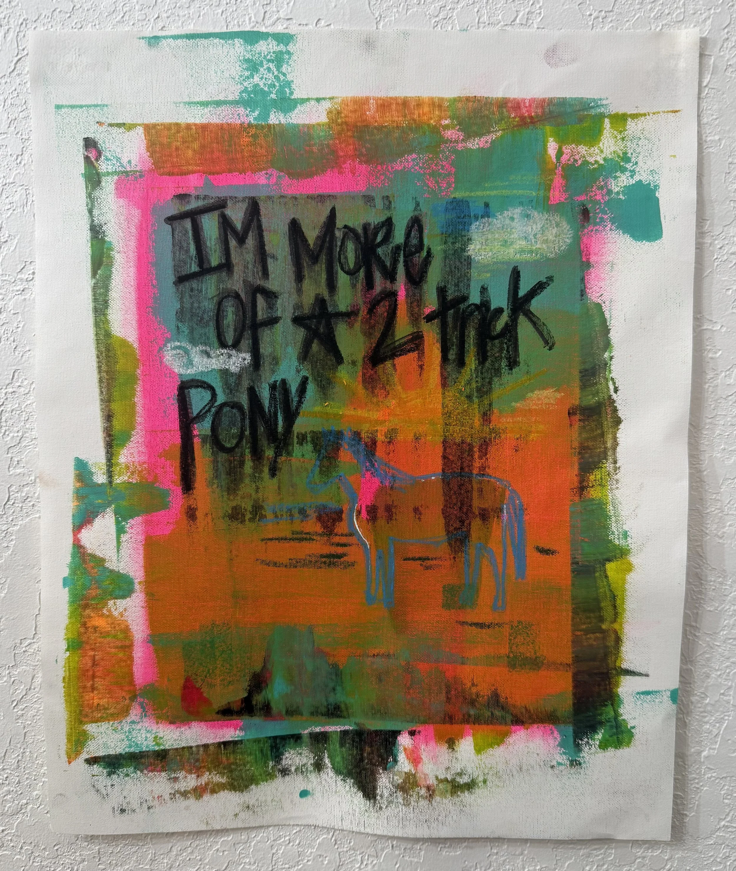2 TRICK PONY- 16" X 20" / Canvas Sheet - In frame
