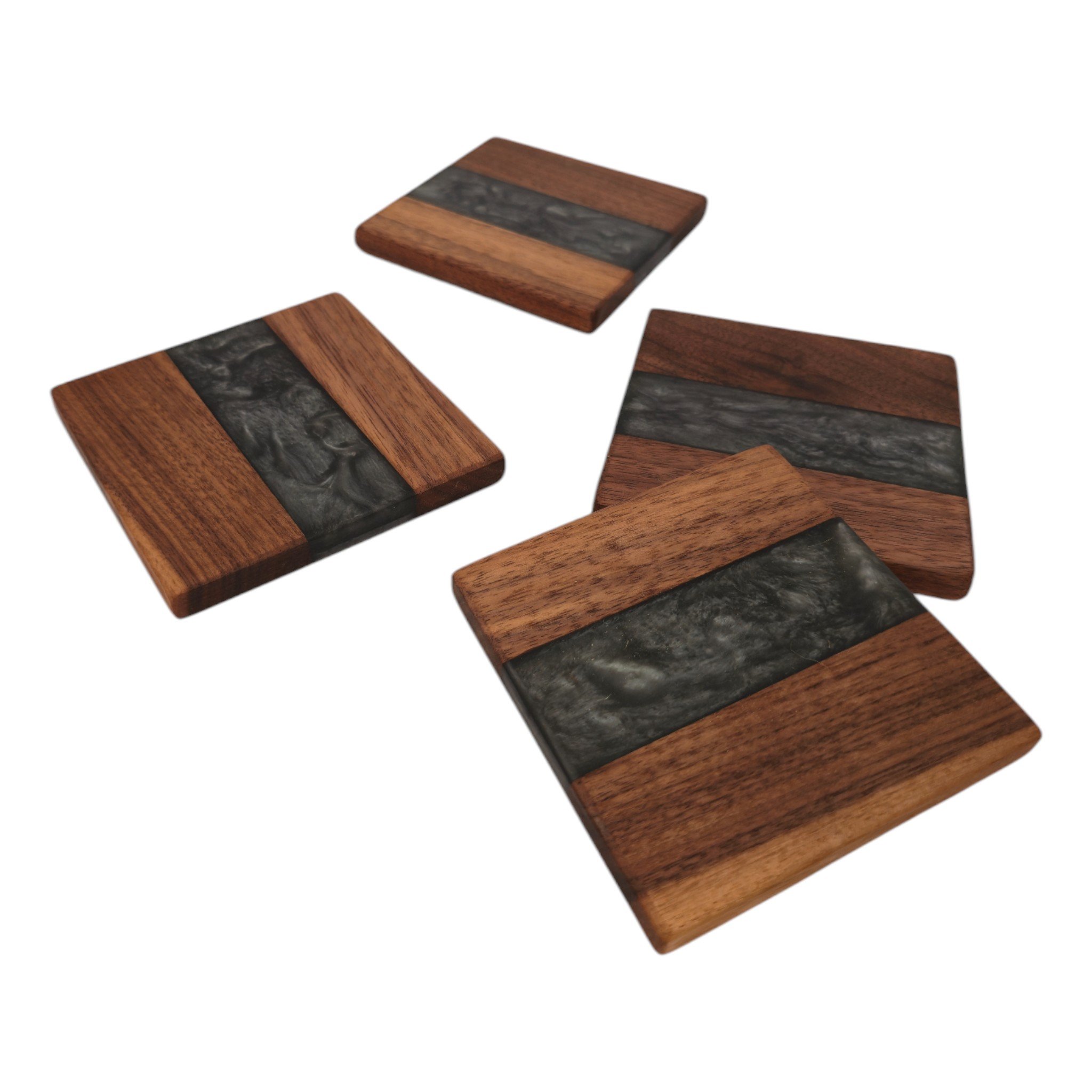 Epoxy Accented Walnut Coasters
