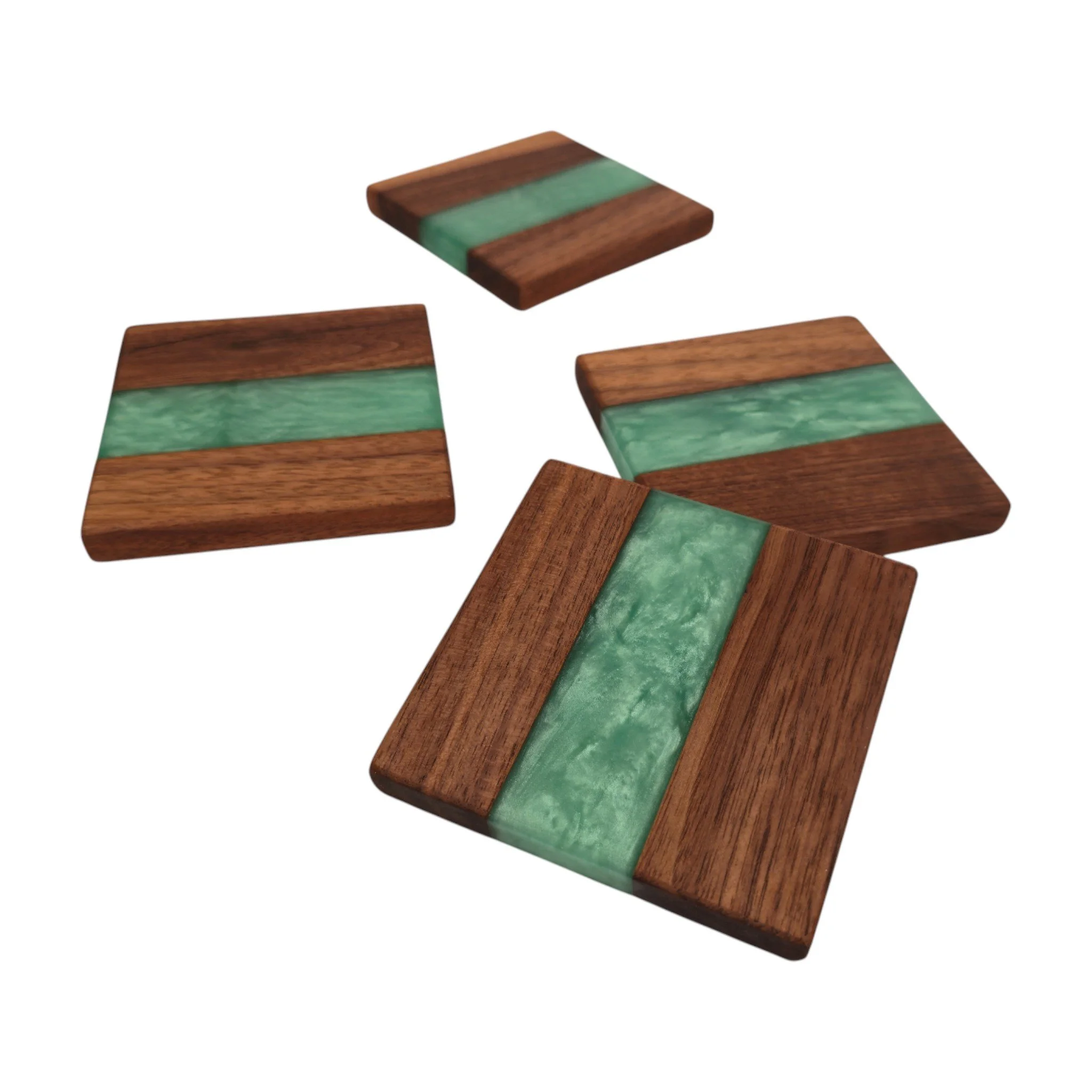 Epoxy Accented Walnut Coasters
