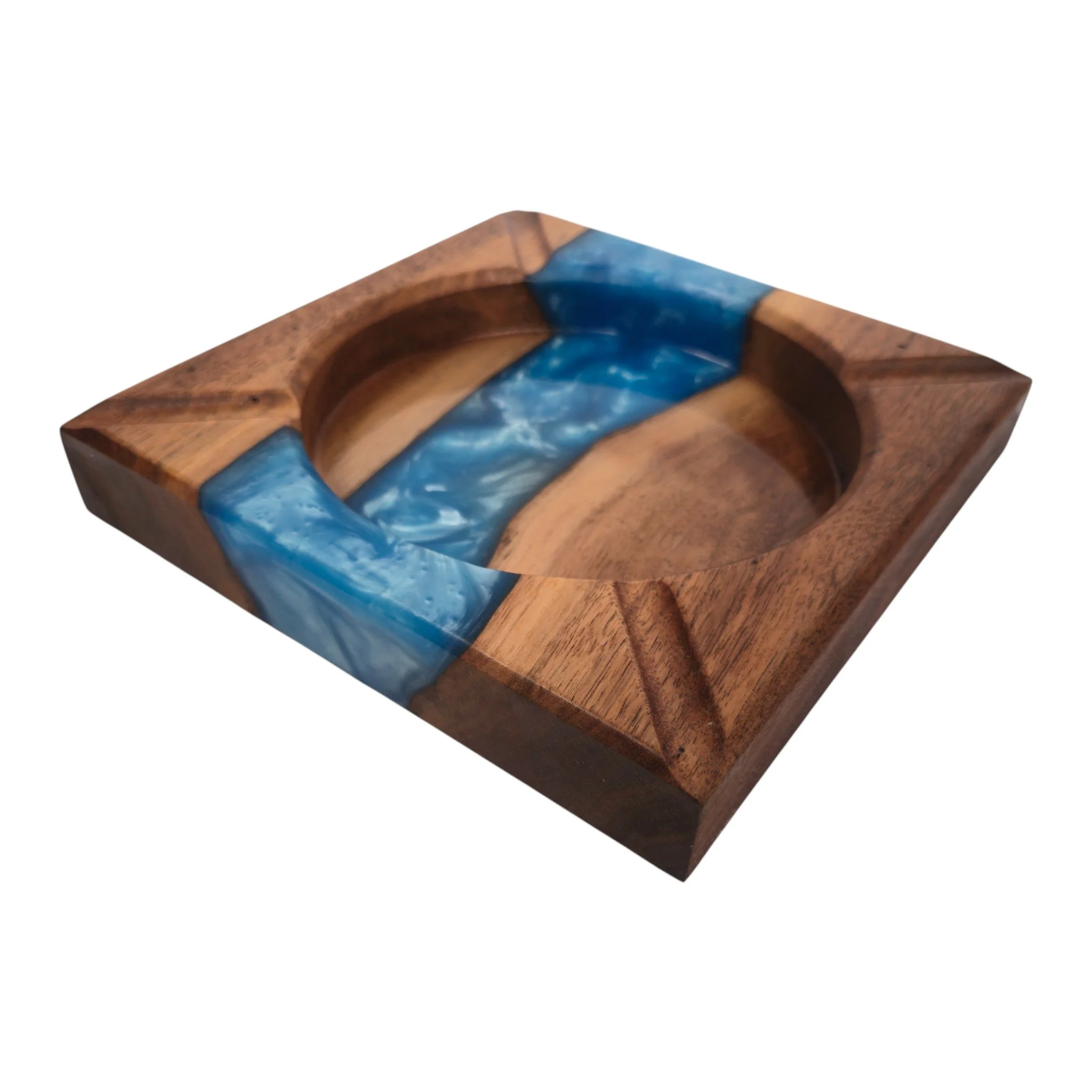 Handcrafted Walnut & Epoxy Cigar Ashtray