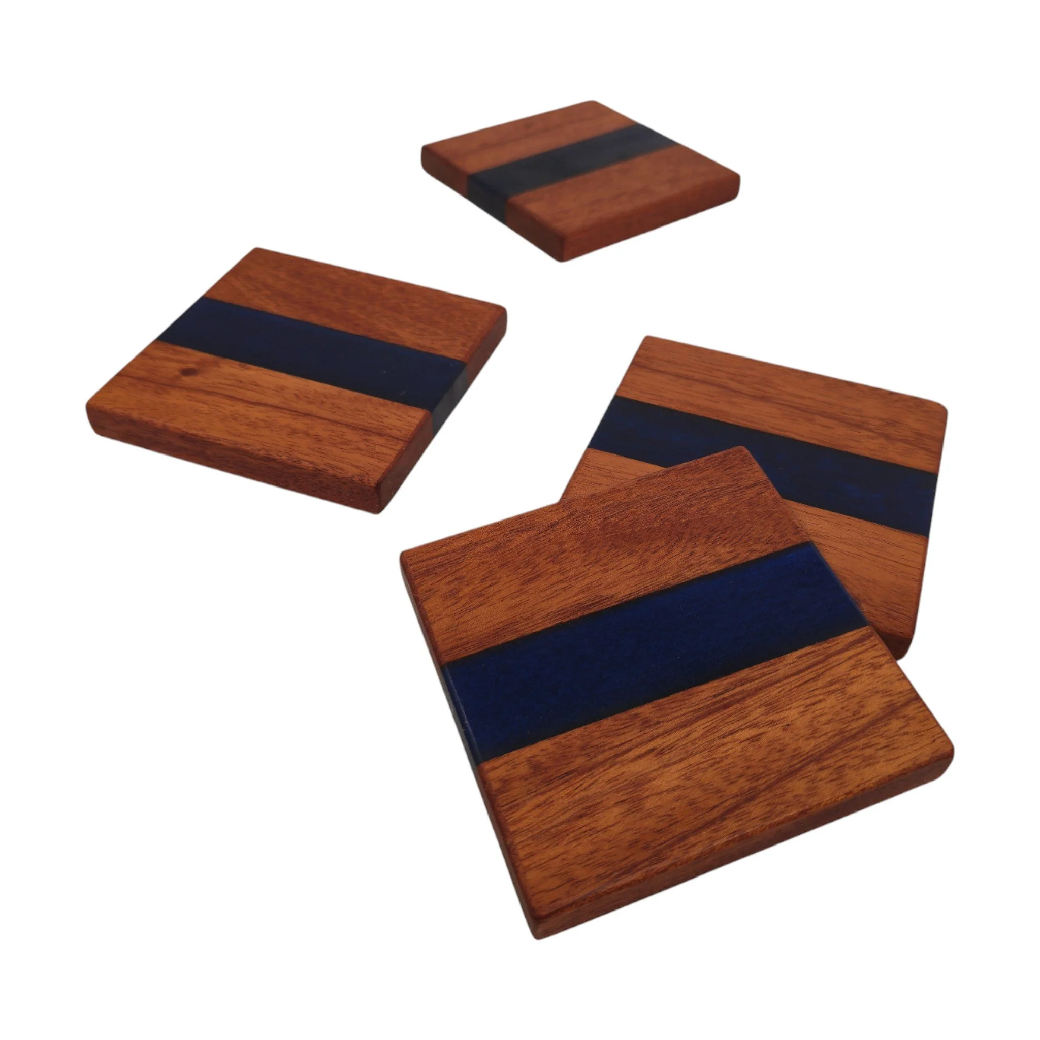 Epoxy Accented Mahogany Coasters