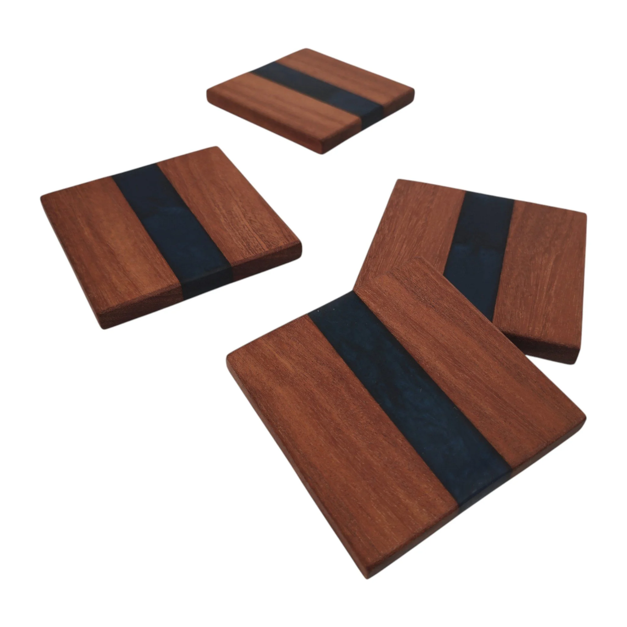 Epoxy Accented Mahogany Coasters