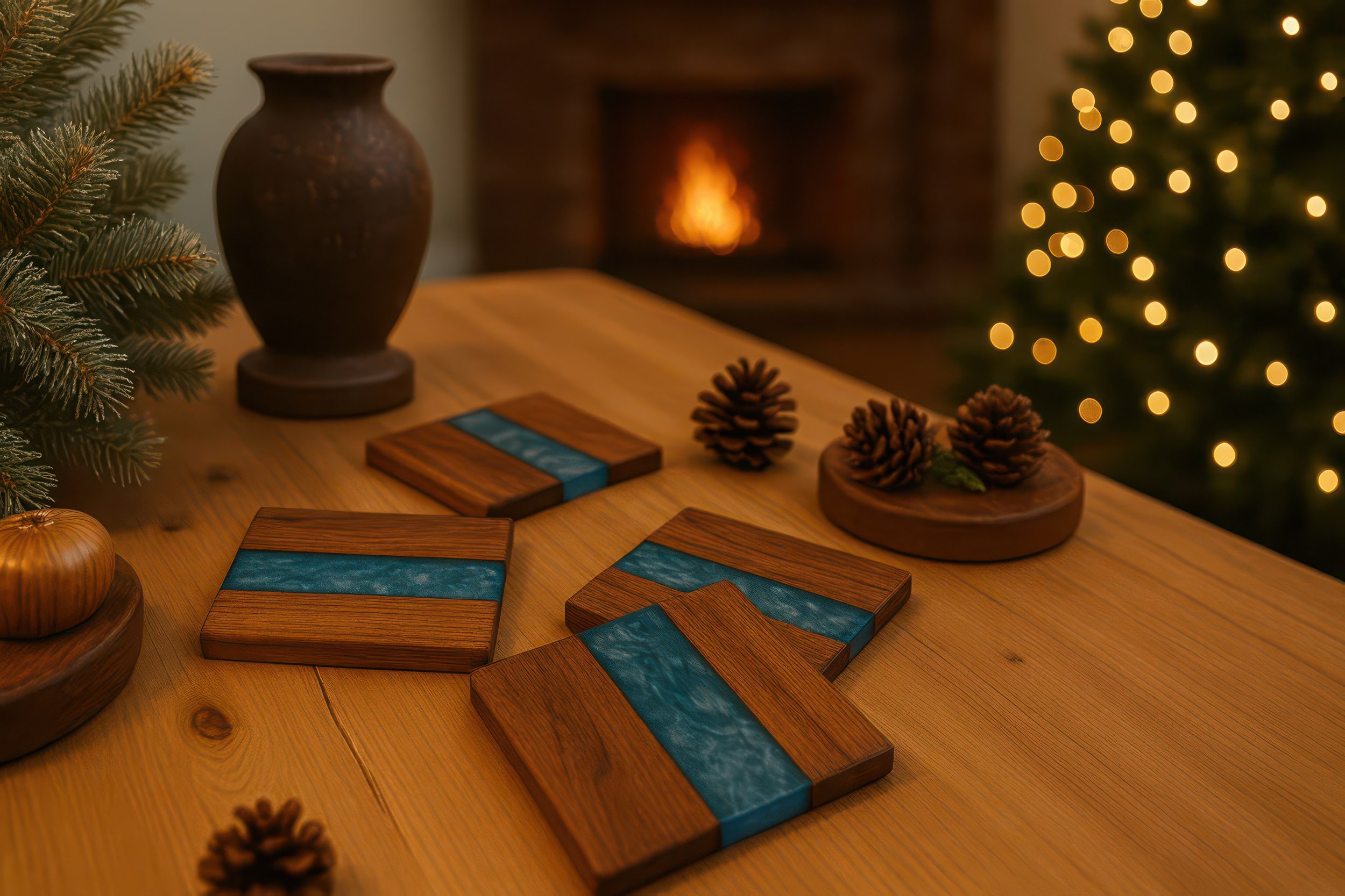 Handcrafted Wood & Epoxy Coasters
