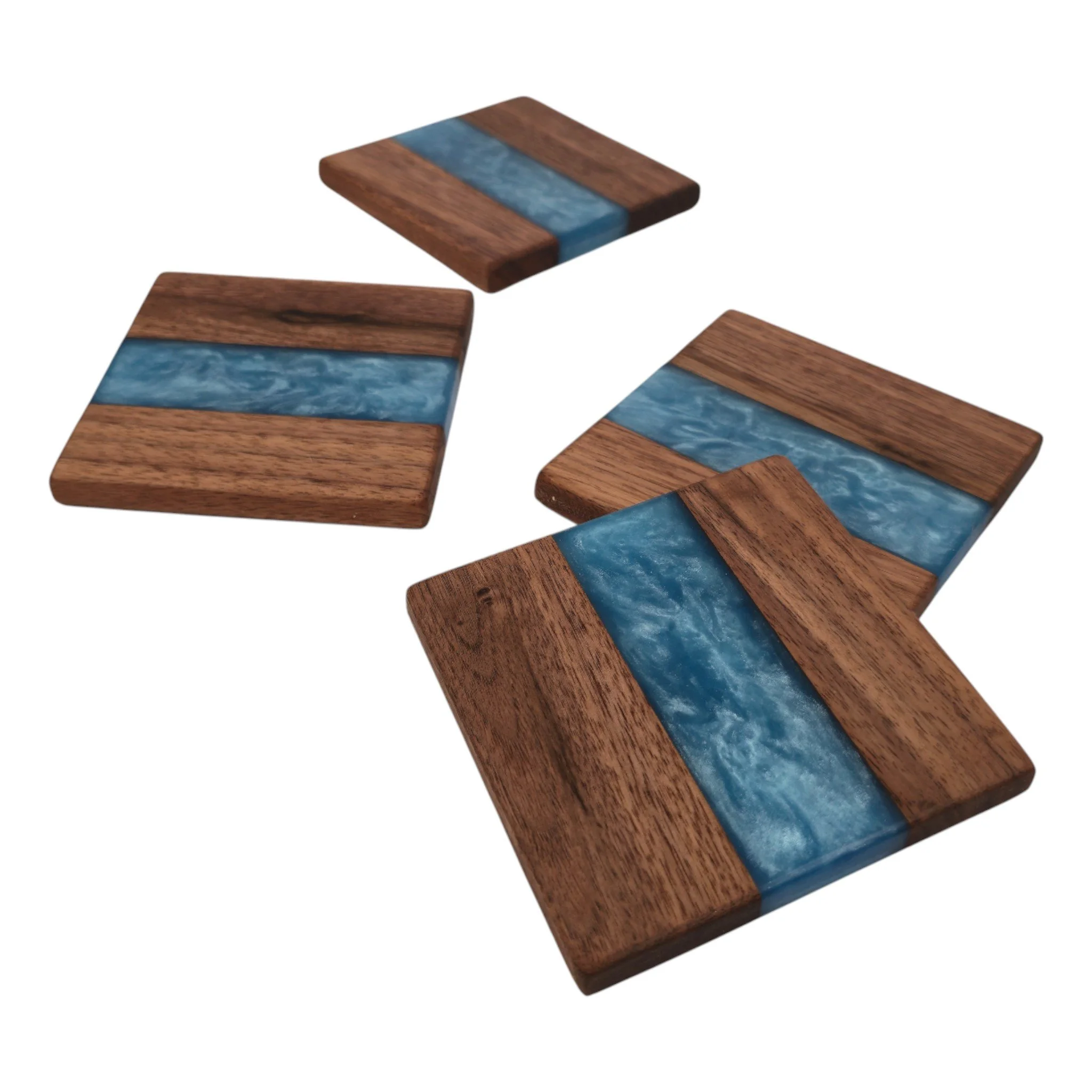 Epoxy Accented Walnut Coasters