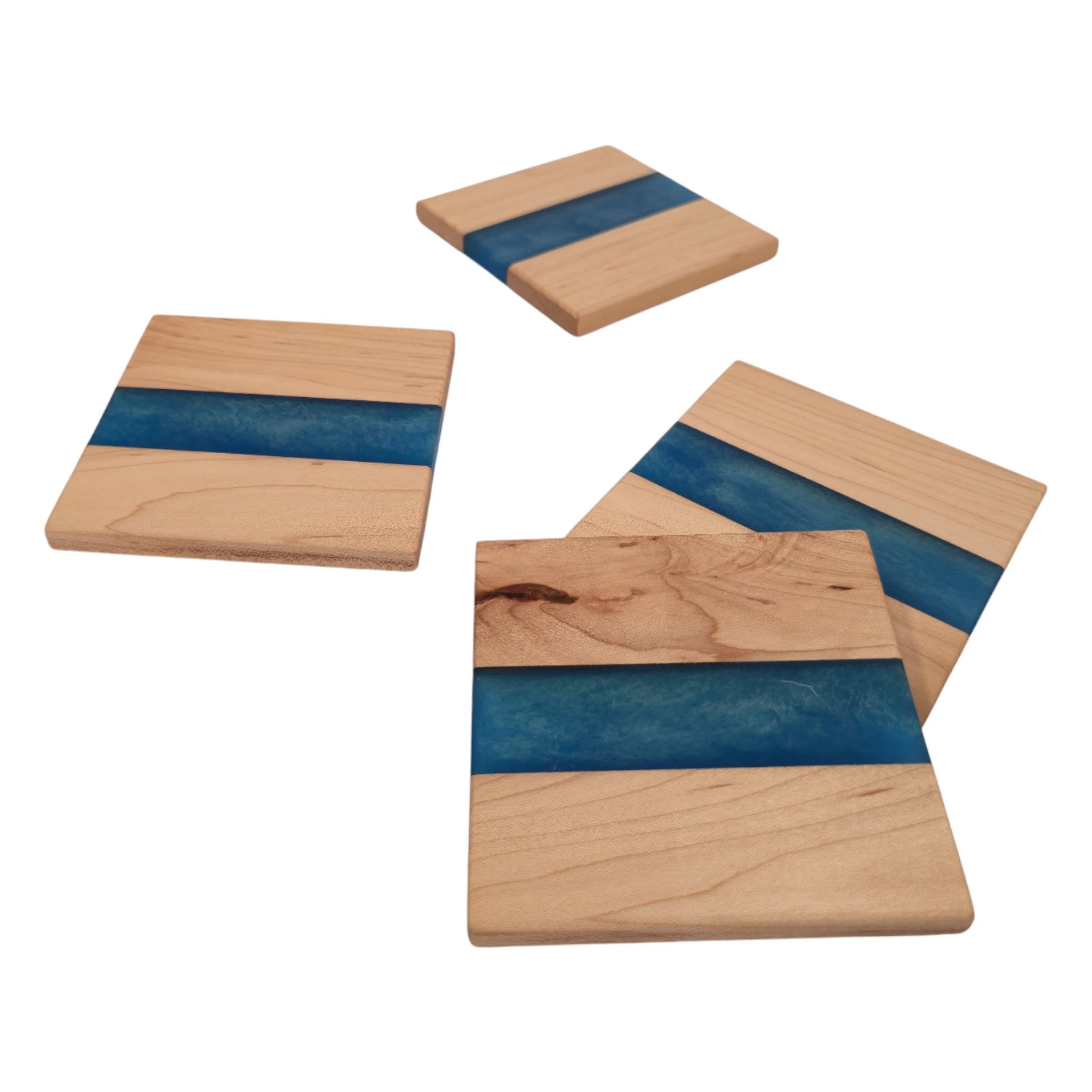 Epoxy Accented Hard Maple Coasters