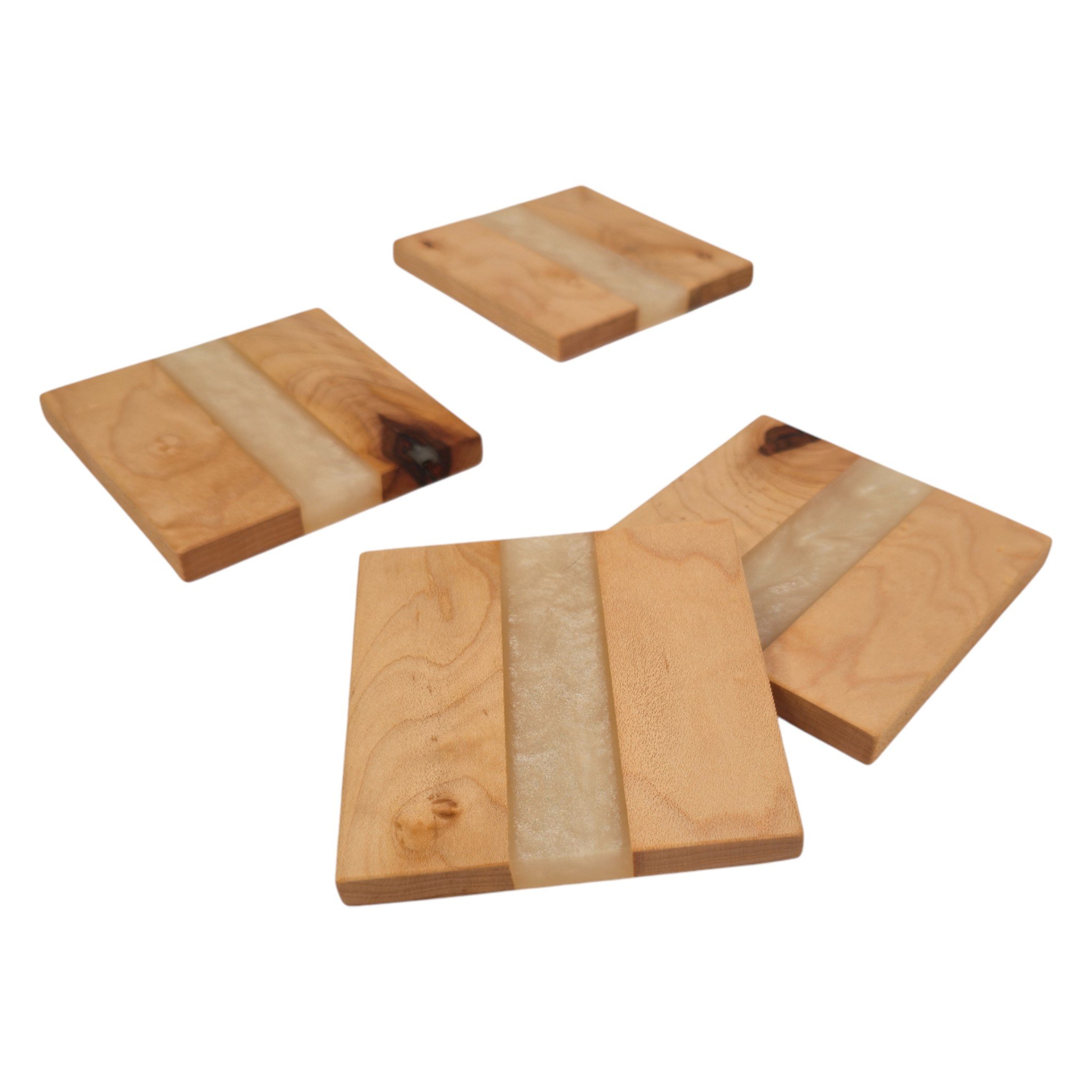 Epoxy Accented Hard Maple Coasters