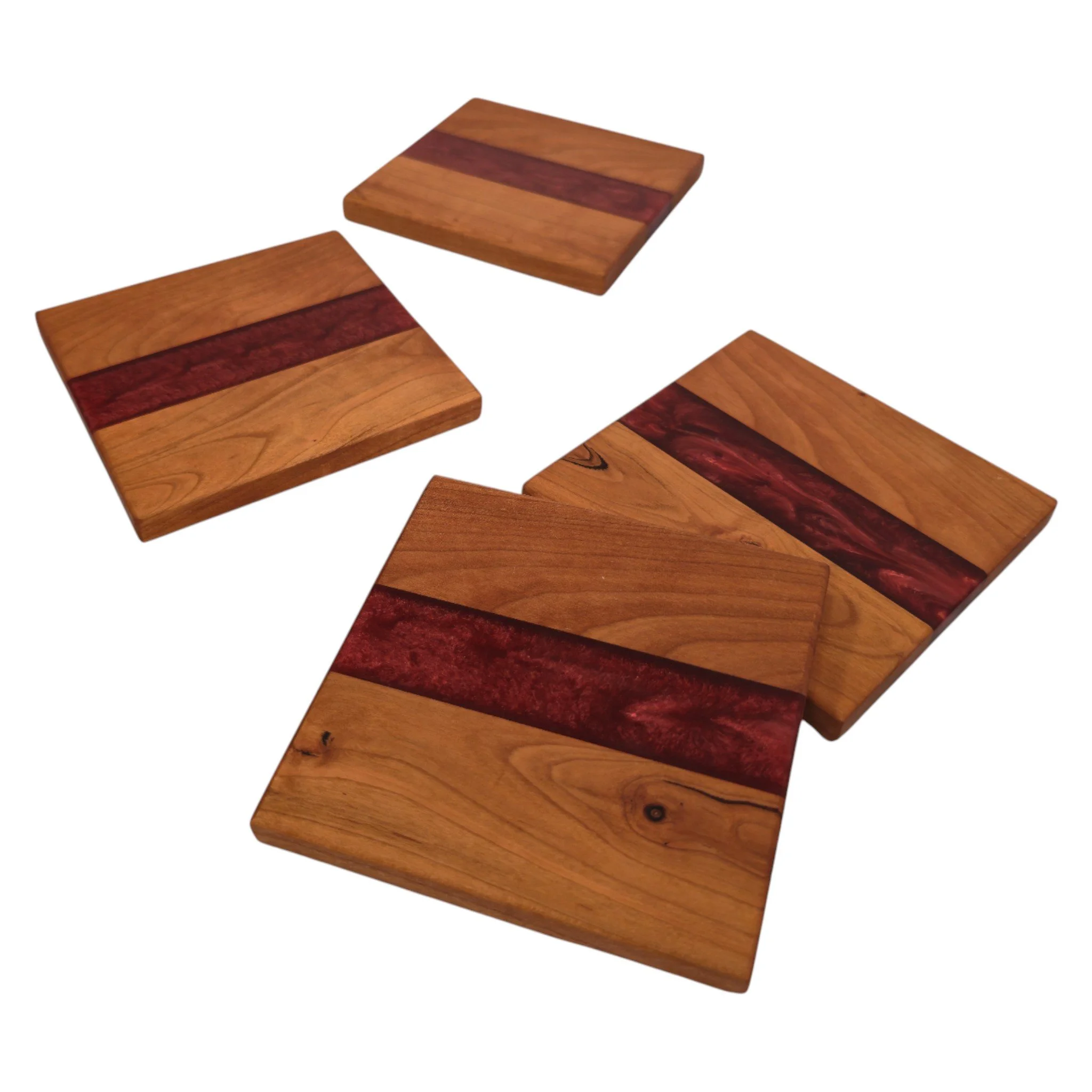 Epoxy Accented Cherry Coasters