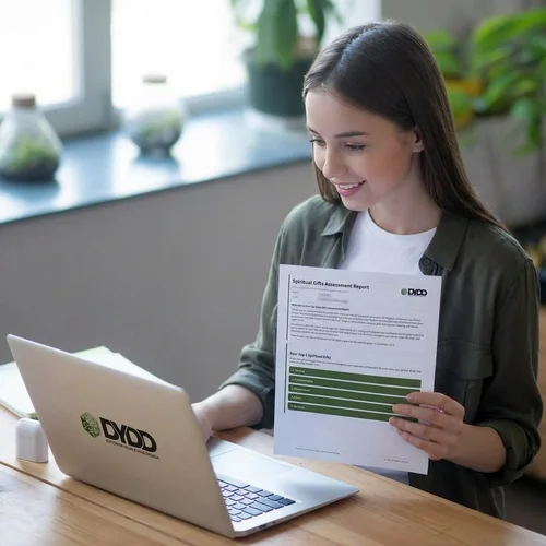 Young woman reviewing her spiritual gifts report