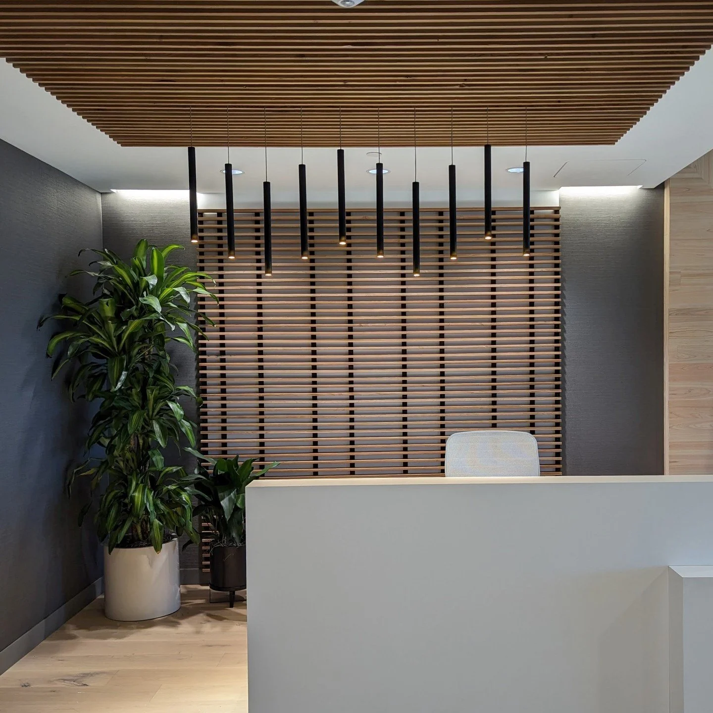 Reclaimed Doug Fir Grilles with a stain manufactured for an office space in Foster City, CA. 

https://recircledinc.com/product/grilles/