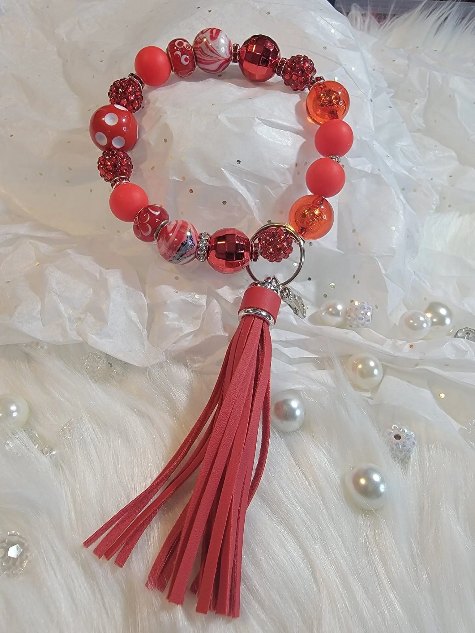 Ruby red wristlet chain